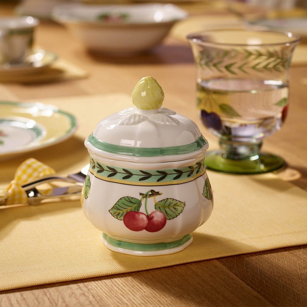 Villeroy & Boch Zuckerdose French Garden Fleurence Zuckerdose, Porzellan, (1-tlg), Premium Porcelain, 1 Stck, mikrow.- & spülm.sicher