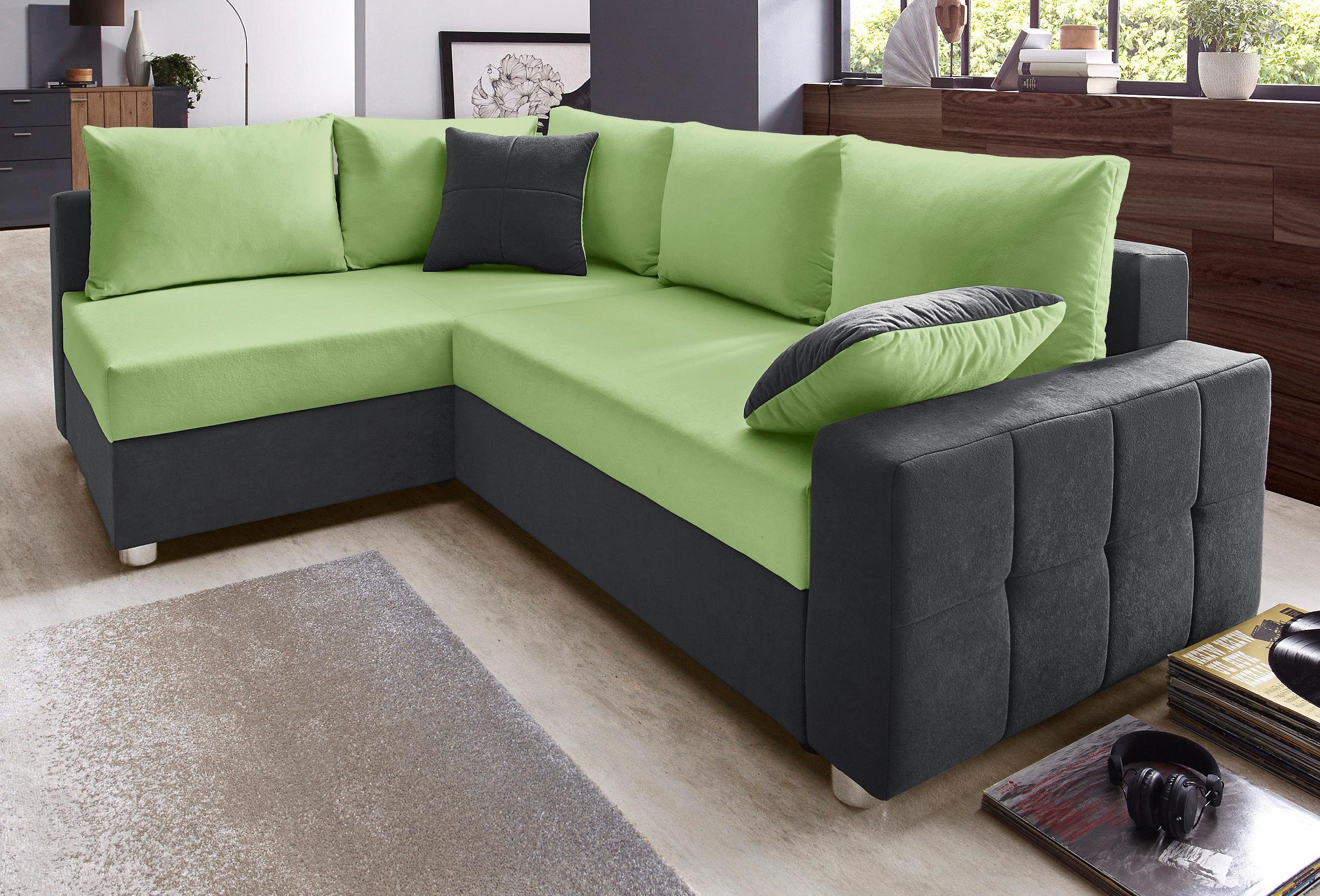 COLLECTION AB Ecksofa Parma L-Form, mit Bettfunktion und Federkern