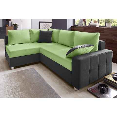 COLLECTION AB Ecksofa Parma L-Form, mit Bettfunktion und Federkern