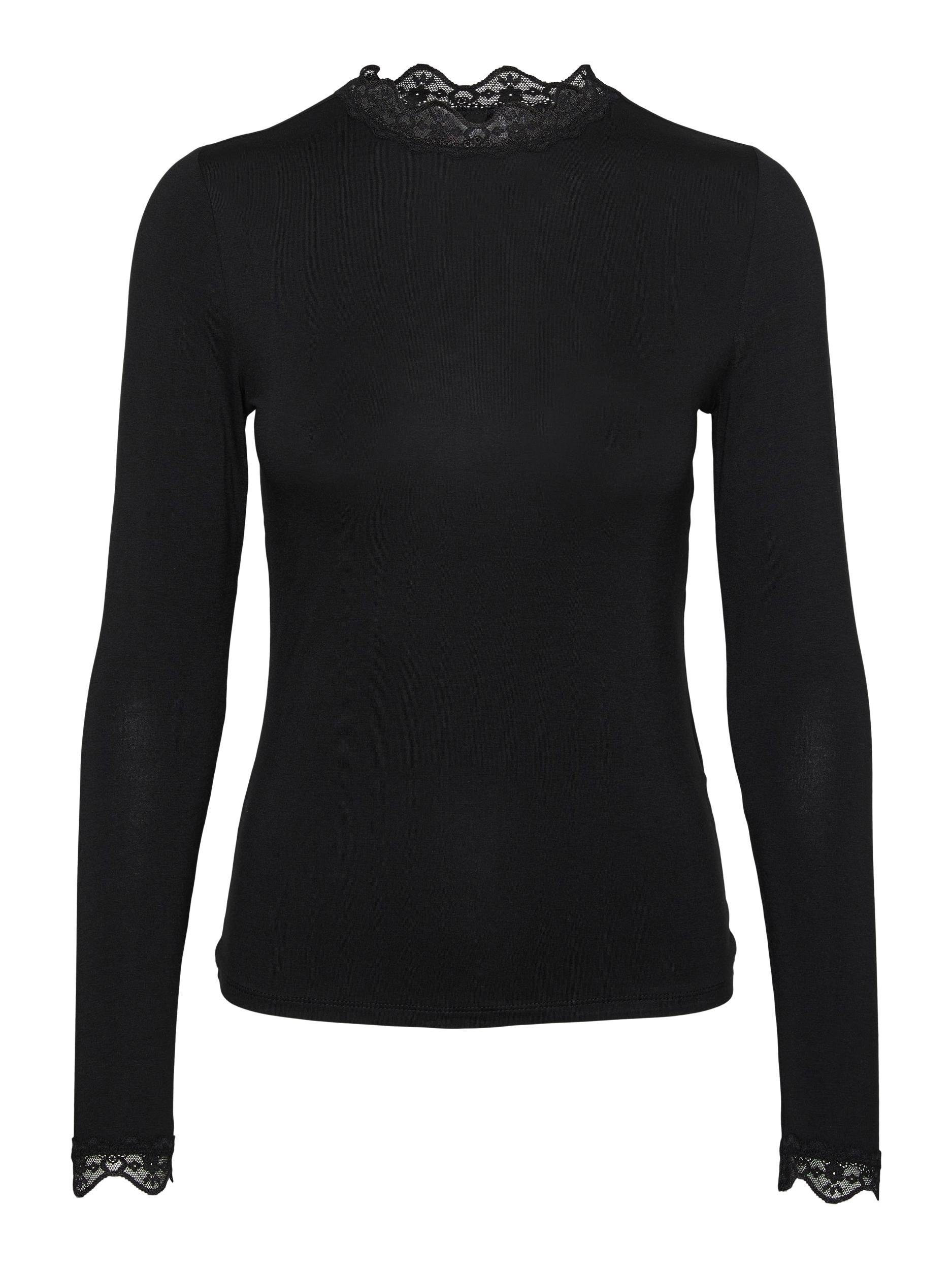 Vero Moda Langarmshirt VMROSA LS HIGHNECK TOP JRS NOOS Viskosemischung, slim fit