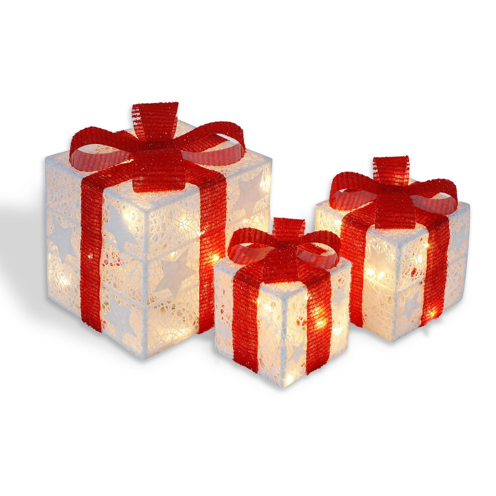 CCLIFE Weihnachtsfigur LED Geschenkbox 3er Set günstig online kaufen