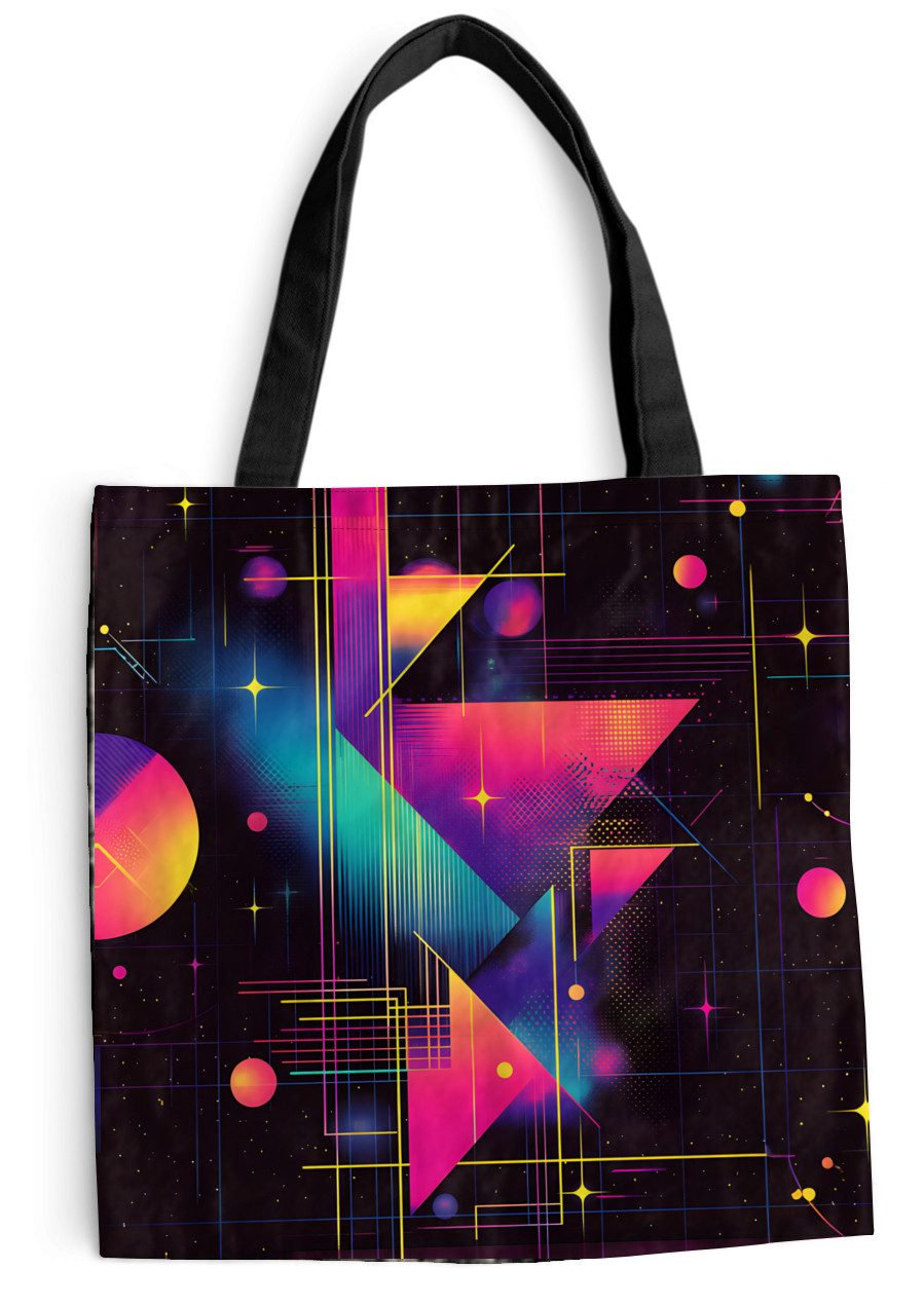MuchoWow Shopper Dreiecke - Kreise - Abstrakt - Sterne, Handtasche, Damen und Herren, Schultertasche, Umhängetasche, Tote Bag