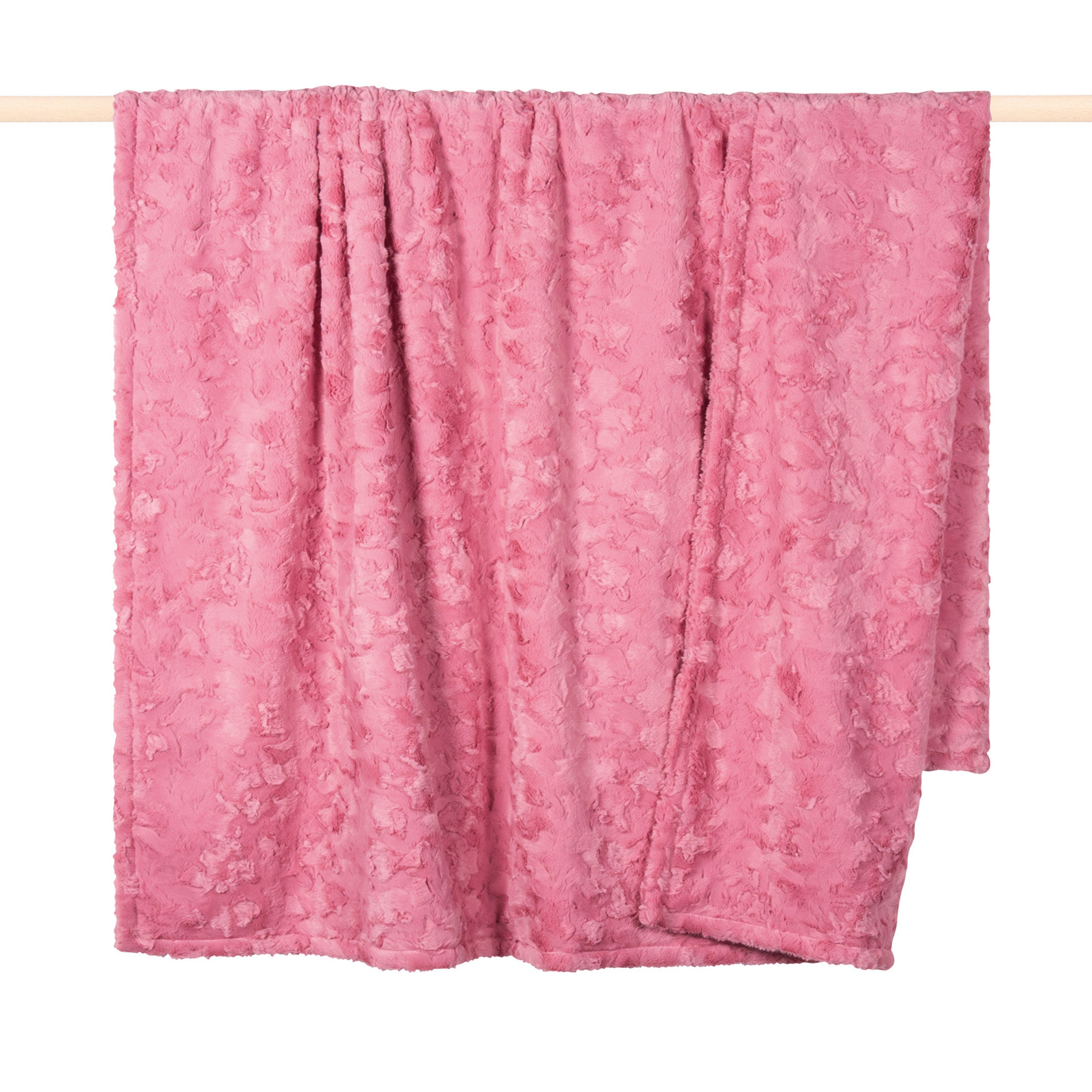 Wohndecke Kuschelig warme Decke BARDOT aus dem Hause PAD, pink, PAD, rechteckig