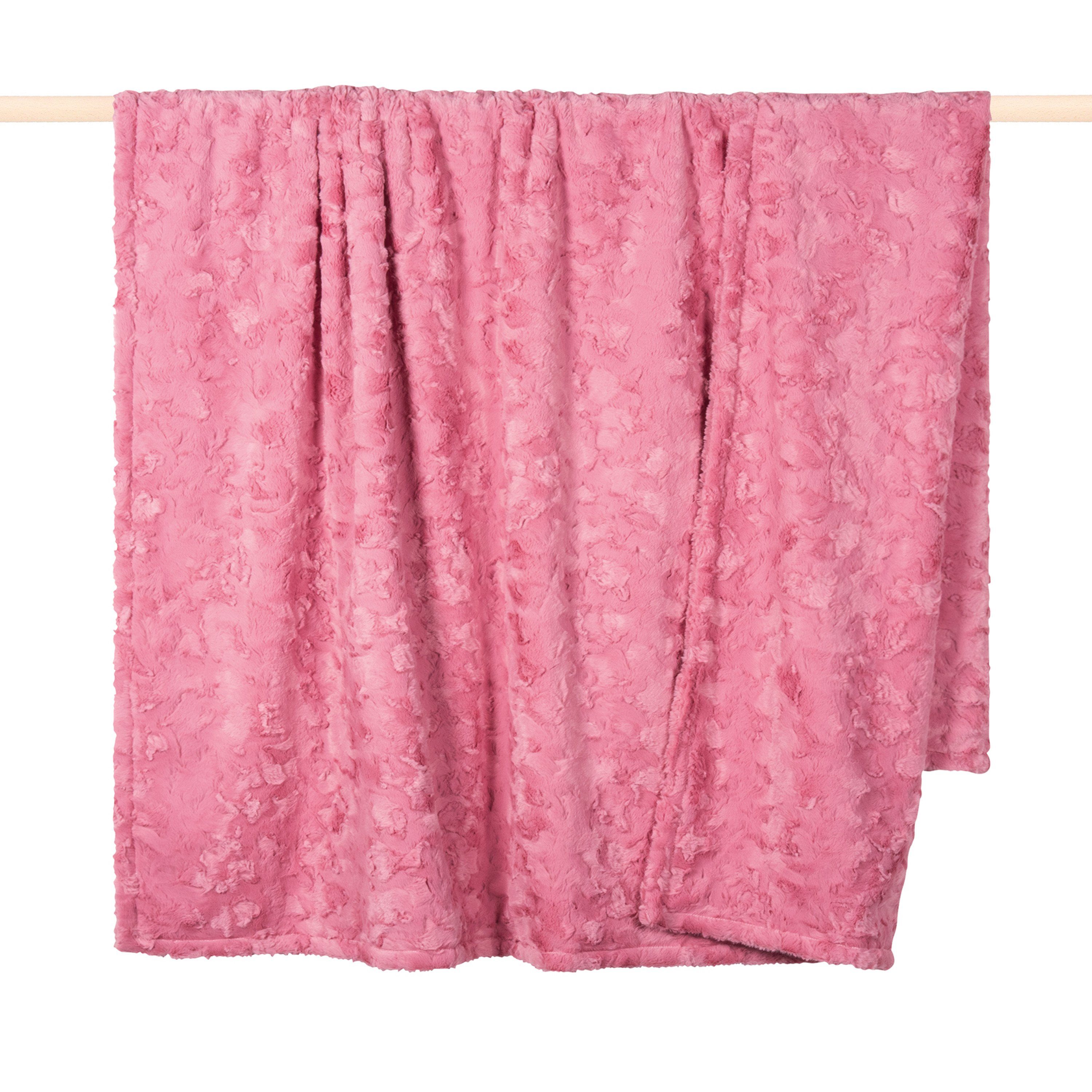 Wohndecke Kuschelig warme Decke BARDOT aus dem Hause PAD, pink, PAD,  rechteckig | Wohndecken