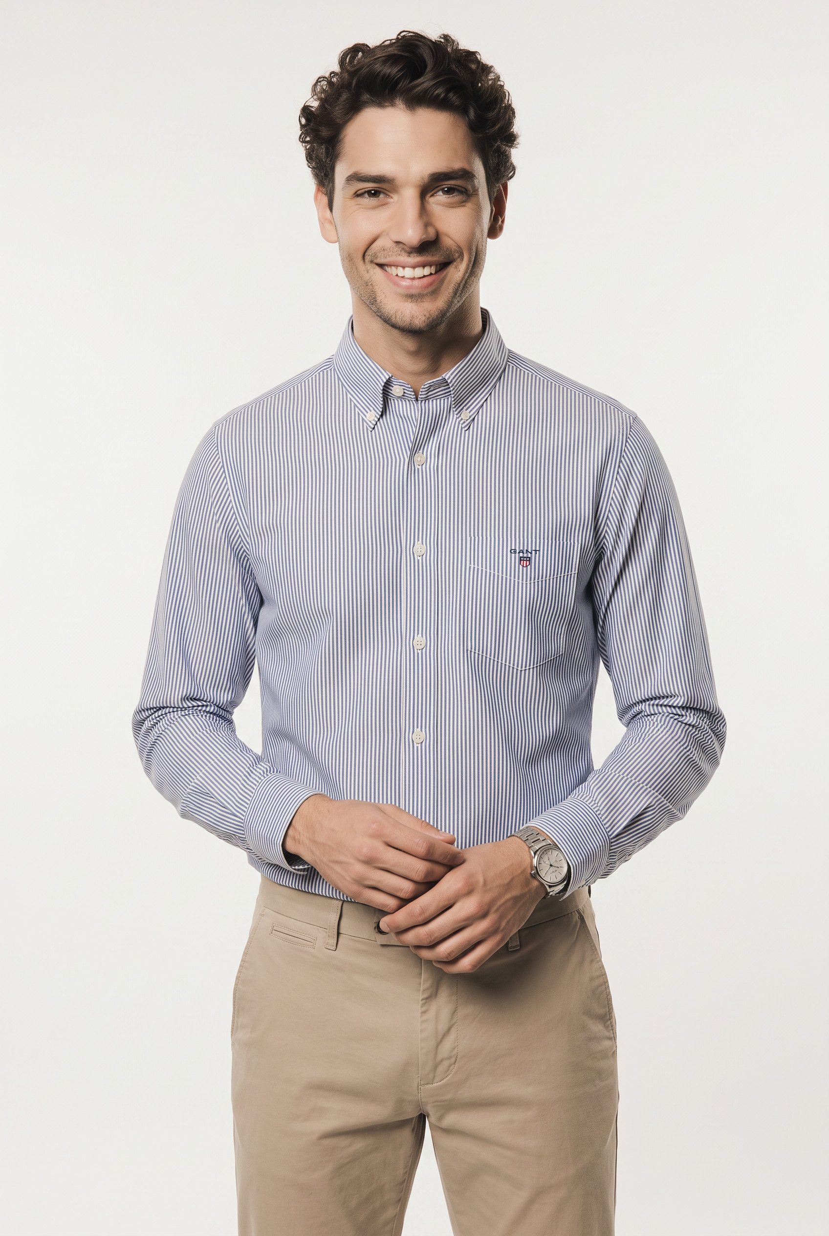 Gant Langarmhemd REGULAR POPLIN STRIPE SHIRT Regular fit mit Streifenmuster