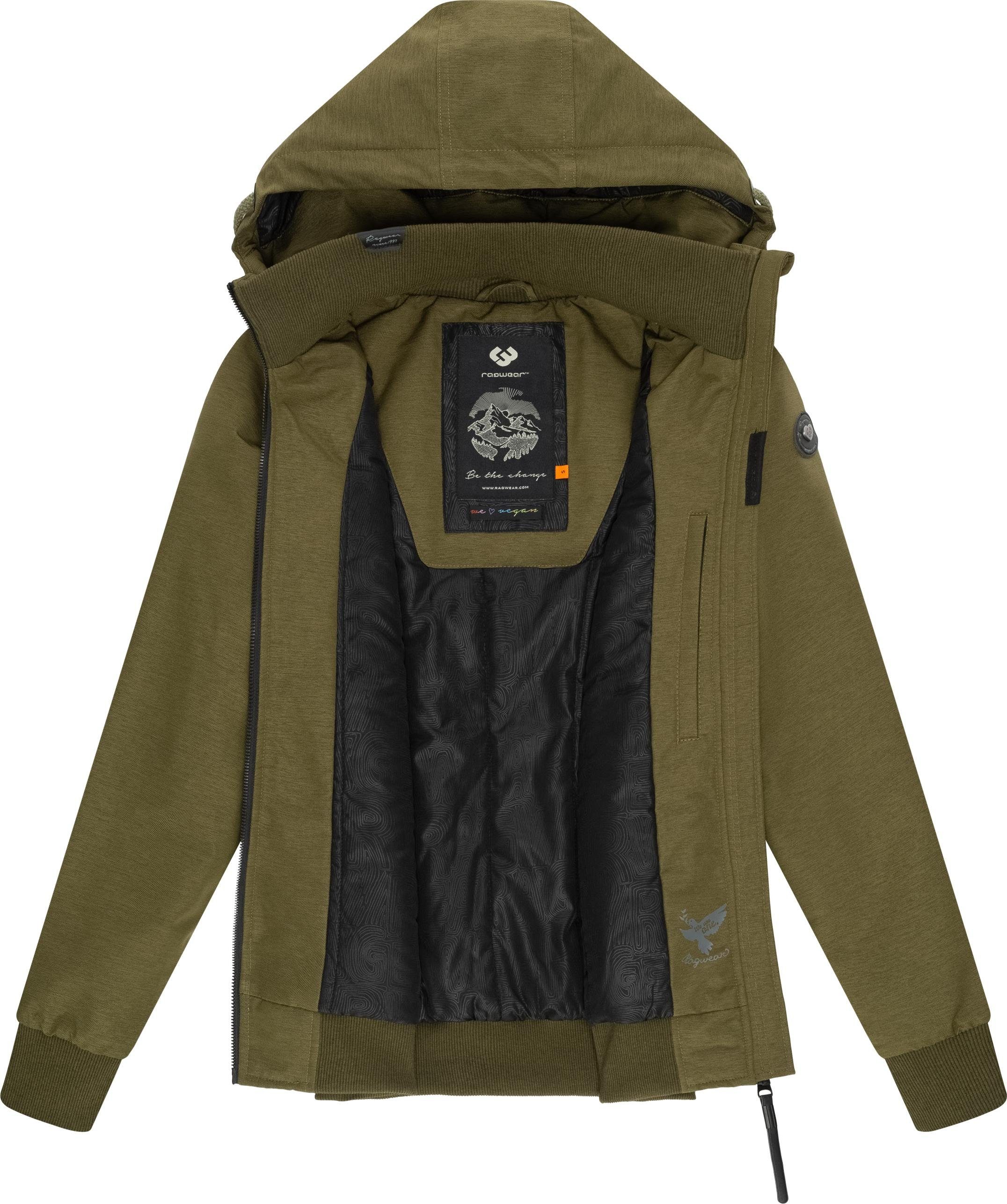 Ragwear Winterjacke Nuggie Melange stylische, melierte Damen Freizeitjacke