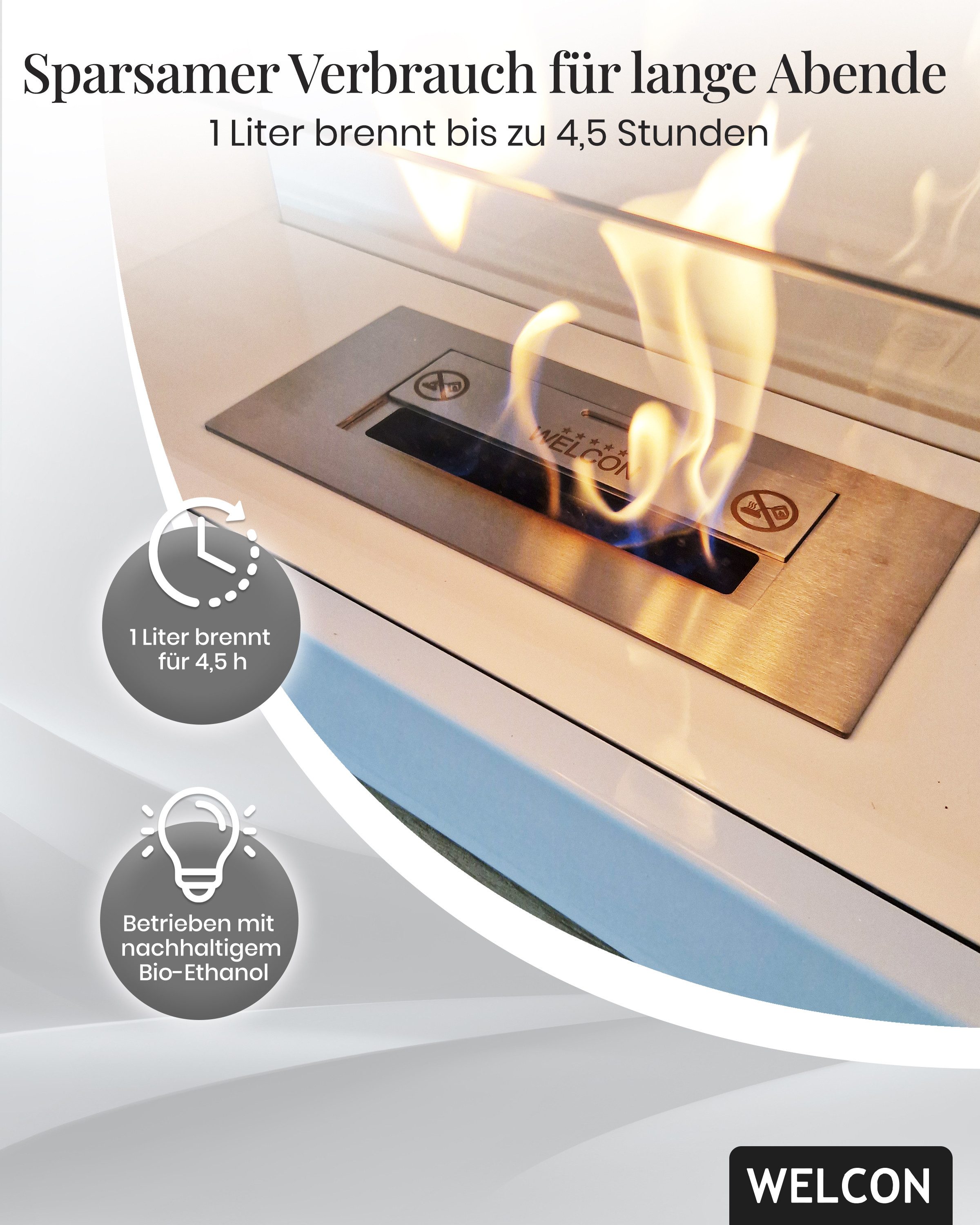 WELCON Echtfeuer-Dekokamin Bioethanol Kamin & Fireplace günstig online kaufen