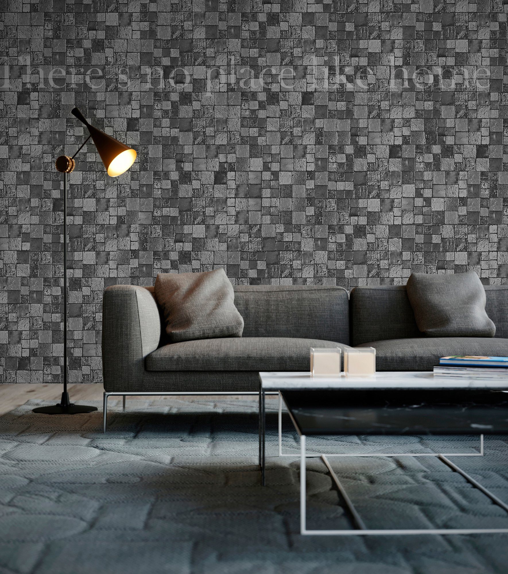 Architects Paper Fototapete Atelier 47 Gold Amber, glatt, mit Schrift, geometrisch, (4 St), Vlies, Wand, Schräge, Decke