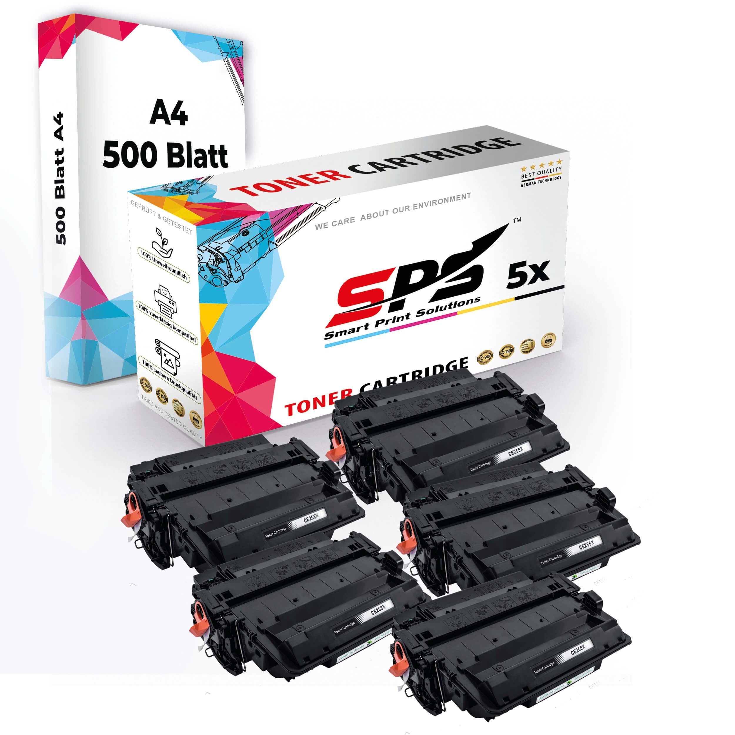 SPS Tonerkartusche Druckerpapier A4 + 5x Multipack Set Kompatibel für Troy 3015 SDT (CE25, (5er Pack)