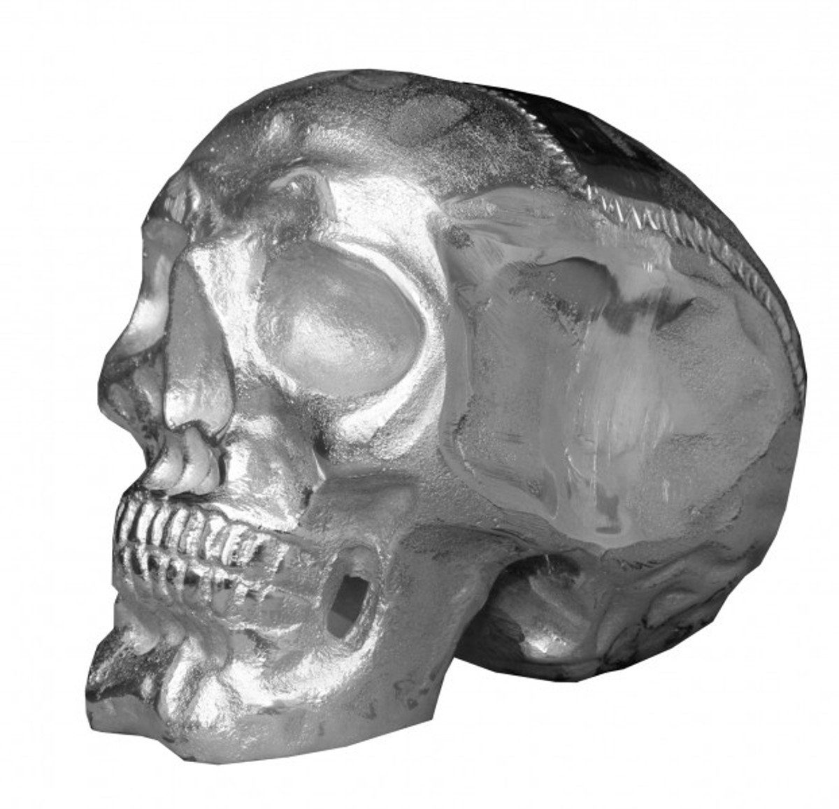 edle Skulptur Casa Aluminium Breite - 18 cm, Padrino Höhe aus Dekofigur Casa Totenkopf silber cm, Designer Mod1L vernickelt 16,5 14 cm, Padrino Skull Tiefe