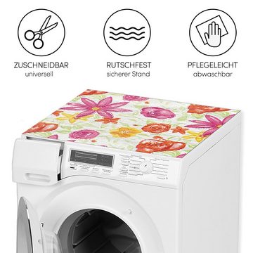 matches21 HOME & HOBBY Antirutschmatte Waschmaschinenauflage Blüten bunt rutschfest 65 x 60 cm, Waschmaschinenabdeckung als Abdeckung für Waschmaschine und Trockner