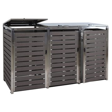 MCW Mülltonnenbox MCW-K14-3er-E, Deckel und Türen getrennt abschließbar (Sicherheitscode)