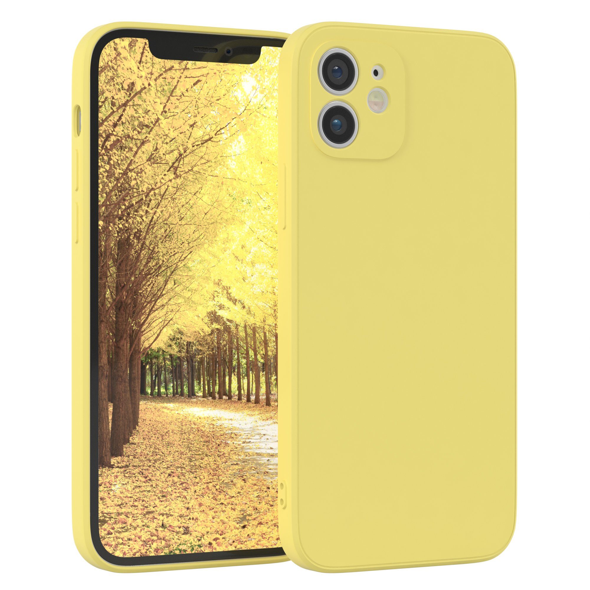 EAZY CASE Handyhülle TPU Hülle für Apple iPhone 12 6,1 Zoll, Handy Softcase stoßfest Hülle mit Kameraschutz bumper tpuhülle Gelb