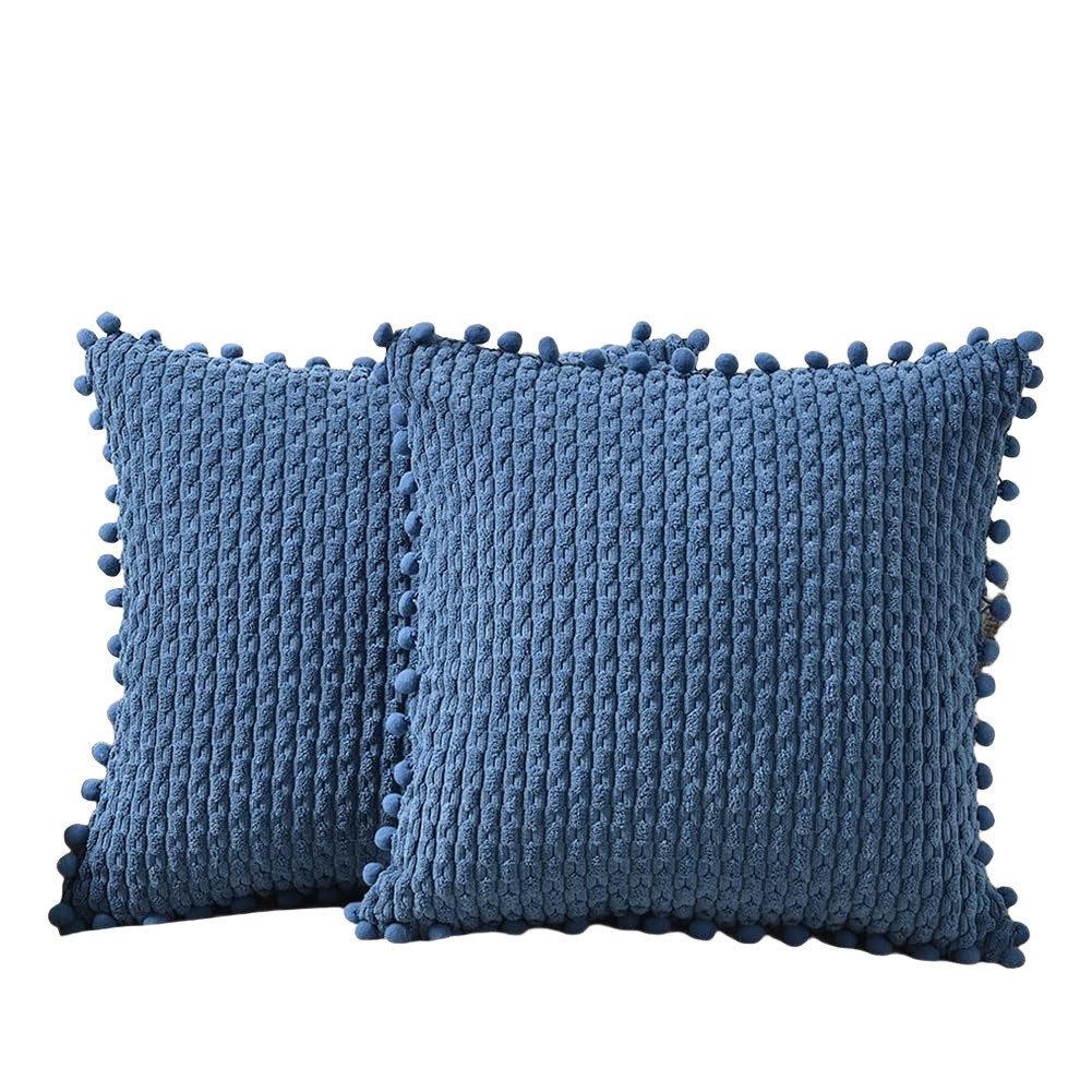 Kissenbezüge Mit Blauer Schleife – 45 X 45 Cm, Polyester, Waschbar, Mit Hochauflösendem Muster, Für Sofa & Zuhause