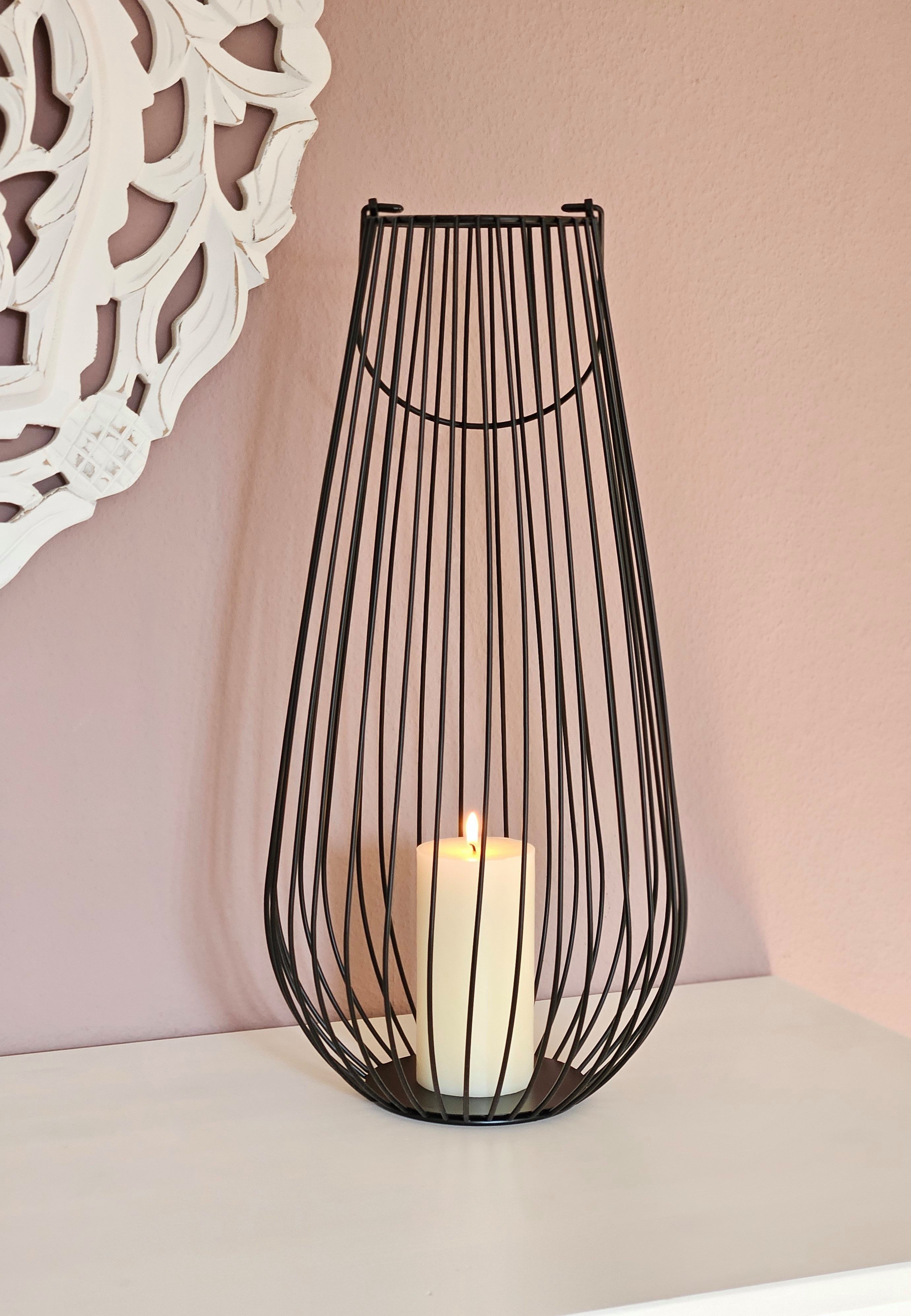 Meinposten Kerzenlaterne Windlicht Metalllaterne 25x50 cm Kerzenhalter Gart günstig online kaufen