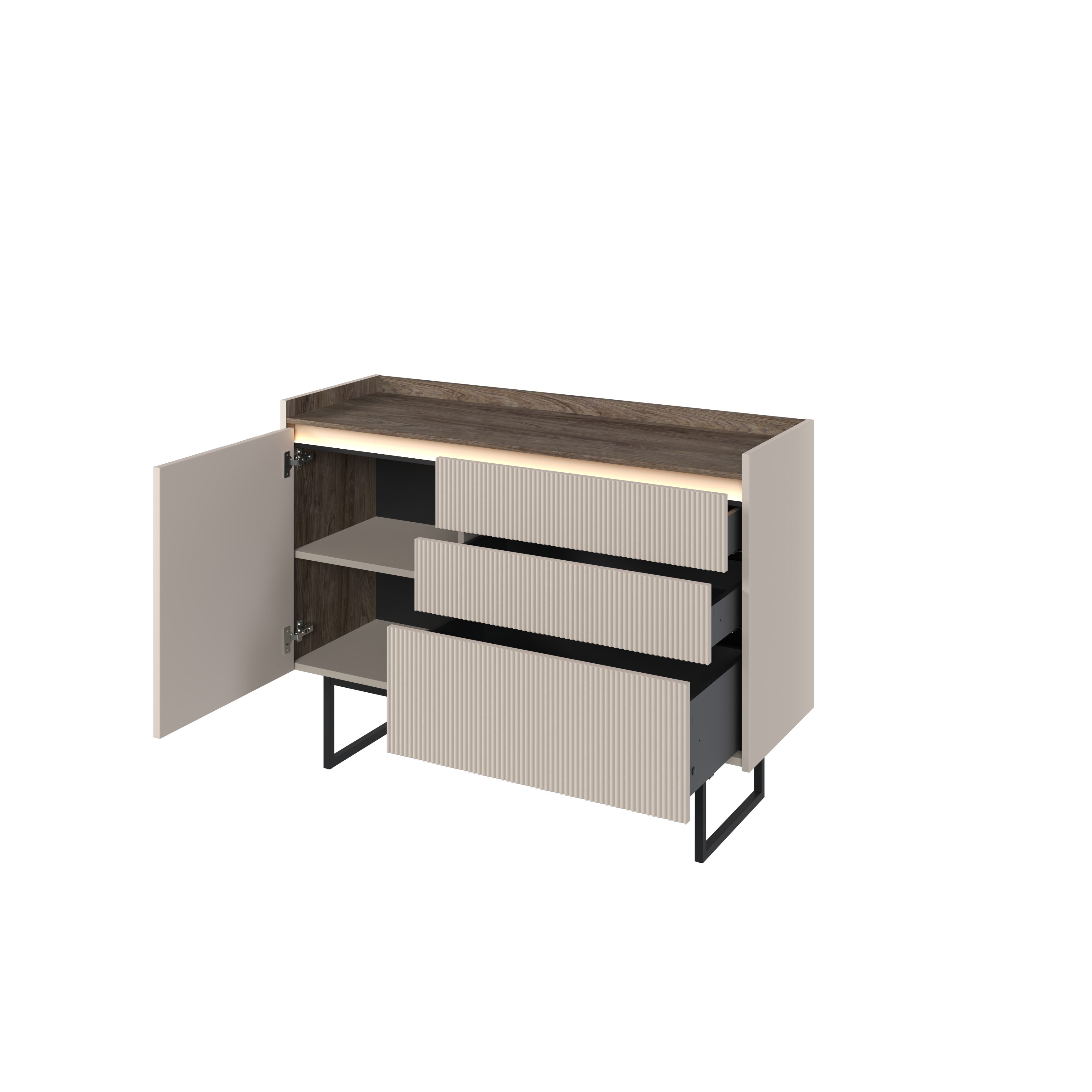 yourhouse24 Kommode LAGO LG-02 mit Beleuchtung Beige