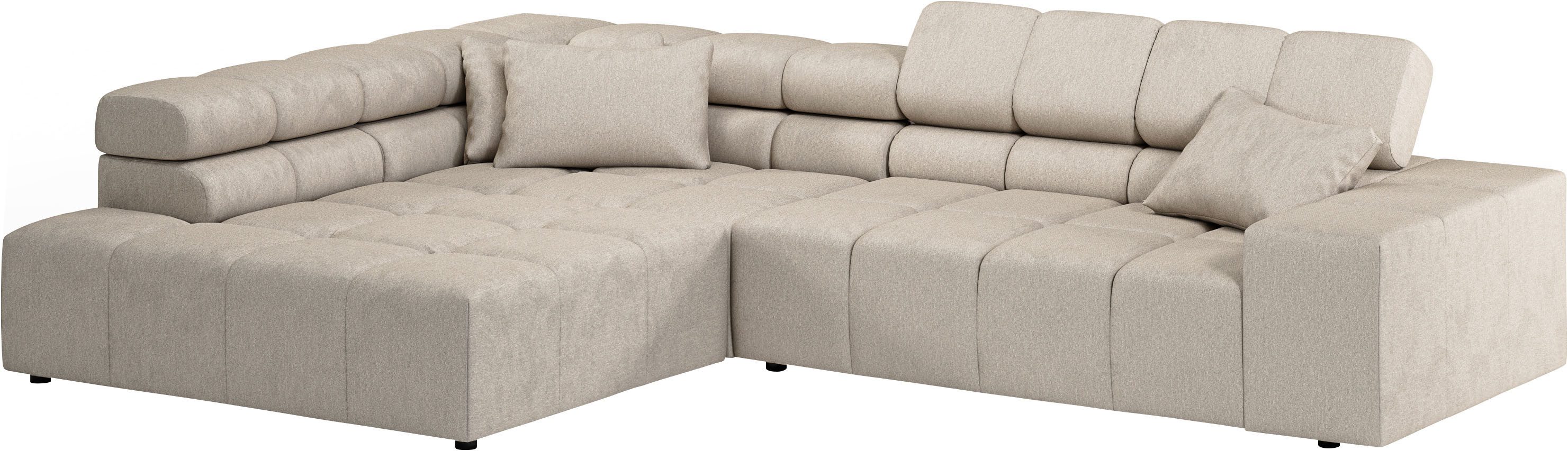 Home affaire Ecksofa Ancona incl. Kopfteilverstellung, Breite 319cm, L-Form, wahlweise motorische Sitztiefenverstellung, auch in Cord + Easy Care
