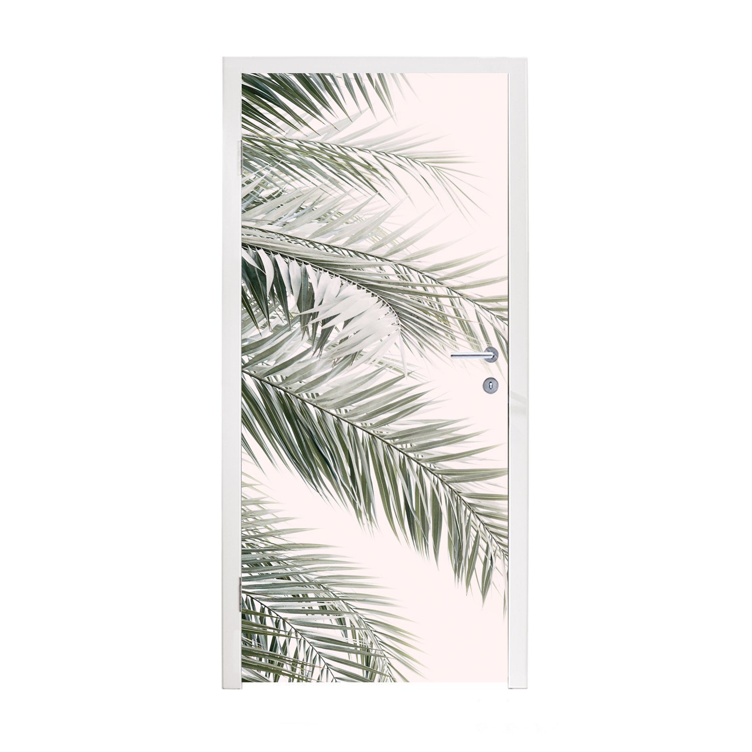 Weiß, Tür, Pflanze (1 bedruckt, Matt, 75x205 - MuchoWow - Natur St), Fototapete Grün Türtapete für cm - Türaufkleber,