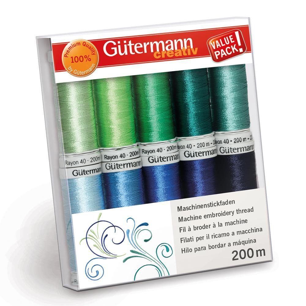 Gütermann Gütermann Maschinenstickfaden-Set Rayon 40 Col.3 Nähgarn