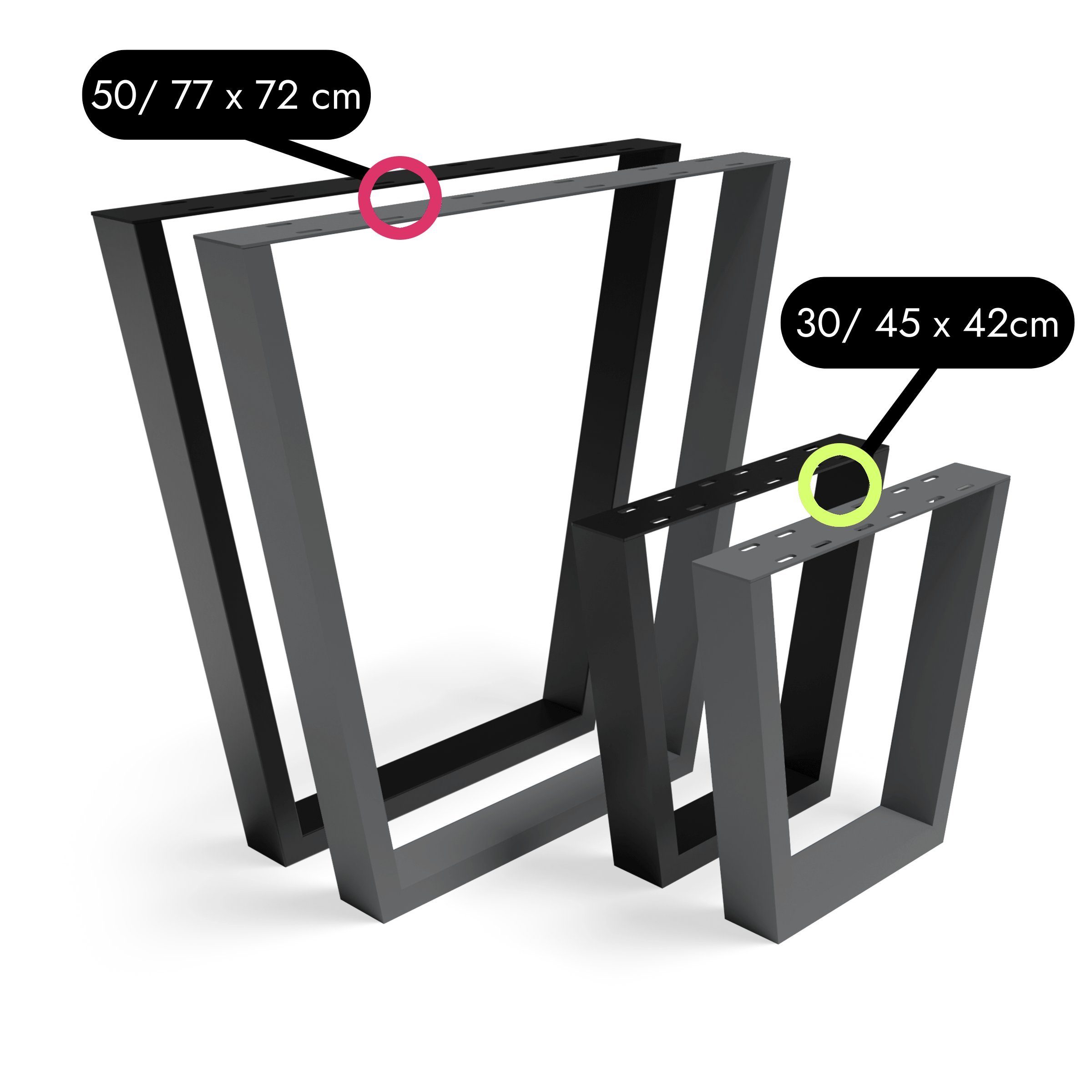 I Möbelkufen schwarz Decor Sitzbank Masters NOGGI 45/30x42 DIY für 2 - Tischbein Home cm Projekt Tischbeine - - Dein V-Form,