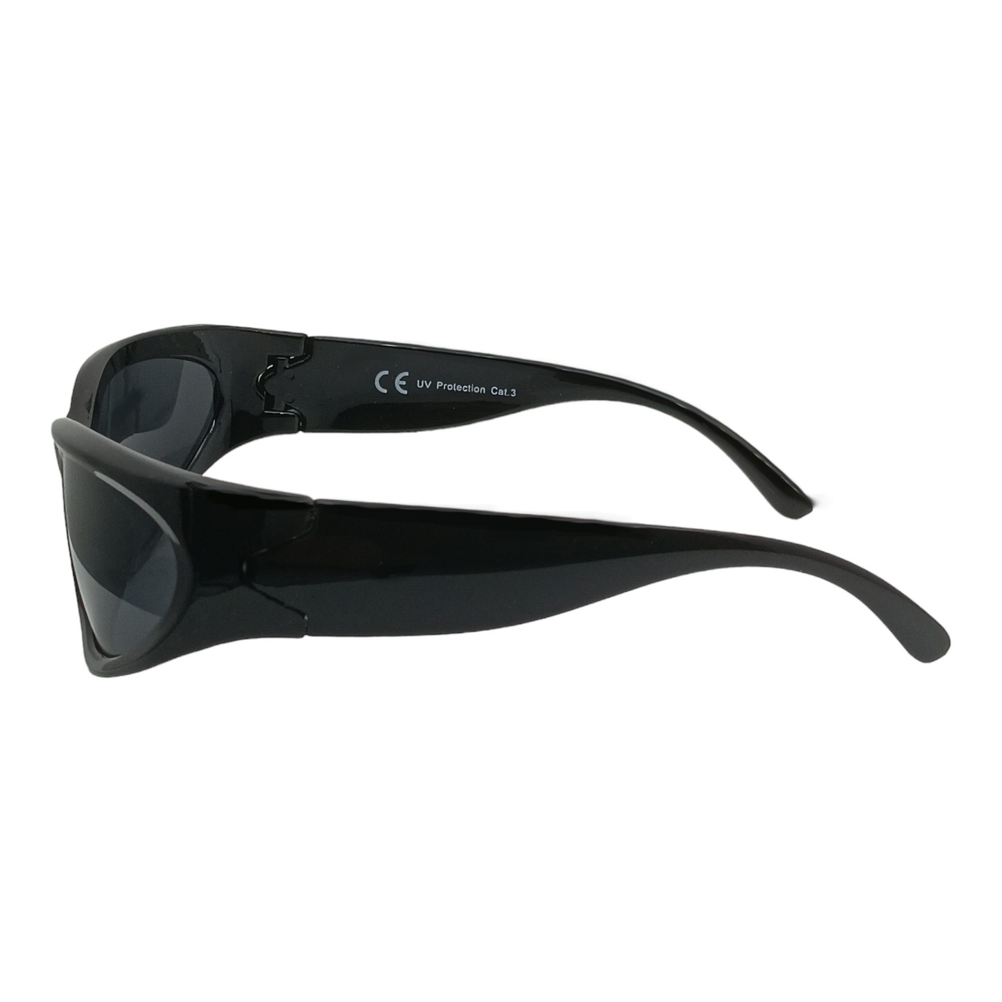 LUXXADA Sonnenbrille Damen Herren Sportbrille schnelle Brille Schwarz mit Outdoor Hardcase Ovale Gläser Schwarz Getönt