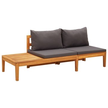 vidaXL Garten-Essgruppe 4-tlg Garten Lounge Set mit Dunkelgrauen Kissen Akazienholz Loungemöbe