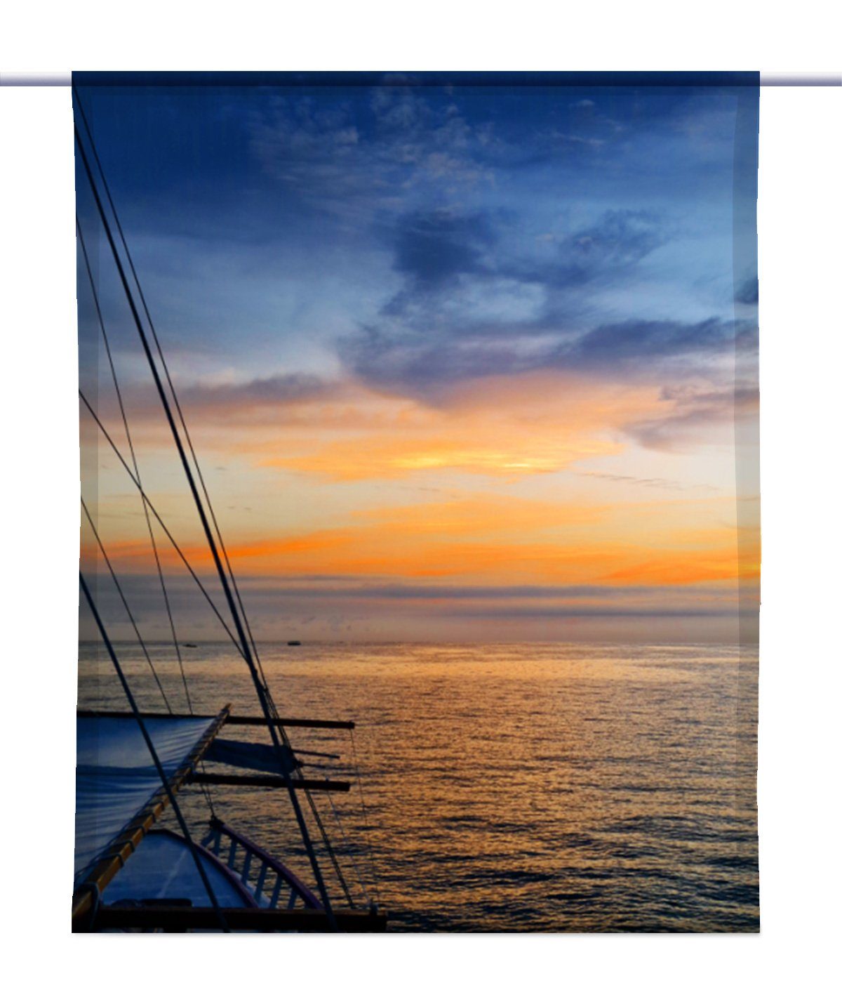 Scheibengardine Scheibenhänger Sailing – eckig – Malediven Motiv - B-line, gardinen-for-life