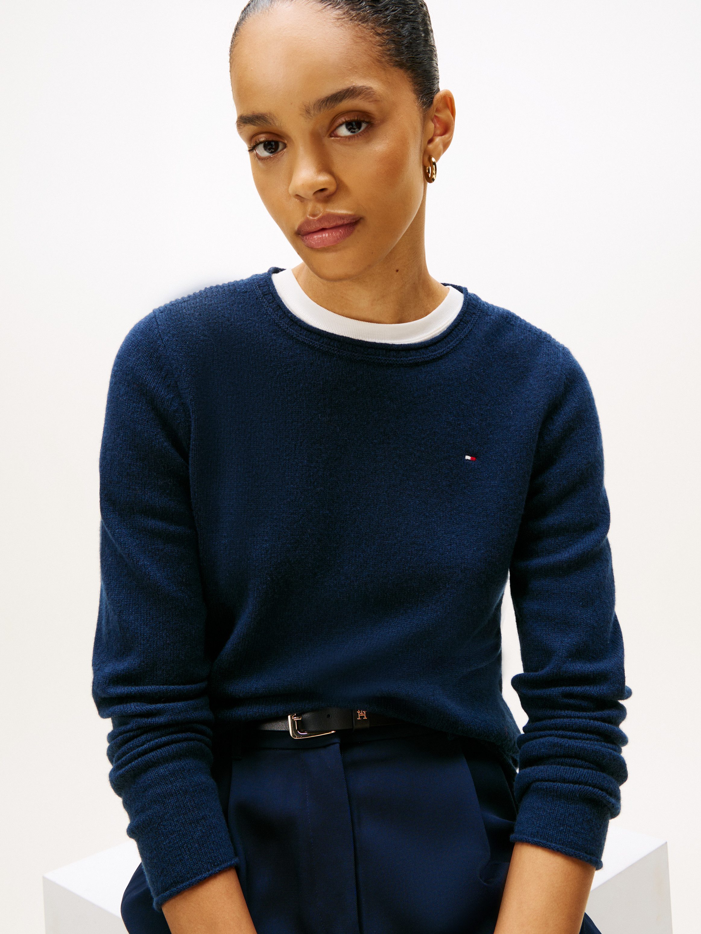 Tommy Hilfiger Strickpullover aus reiner Wolle günstig online kaufen