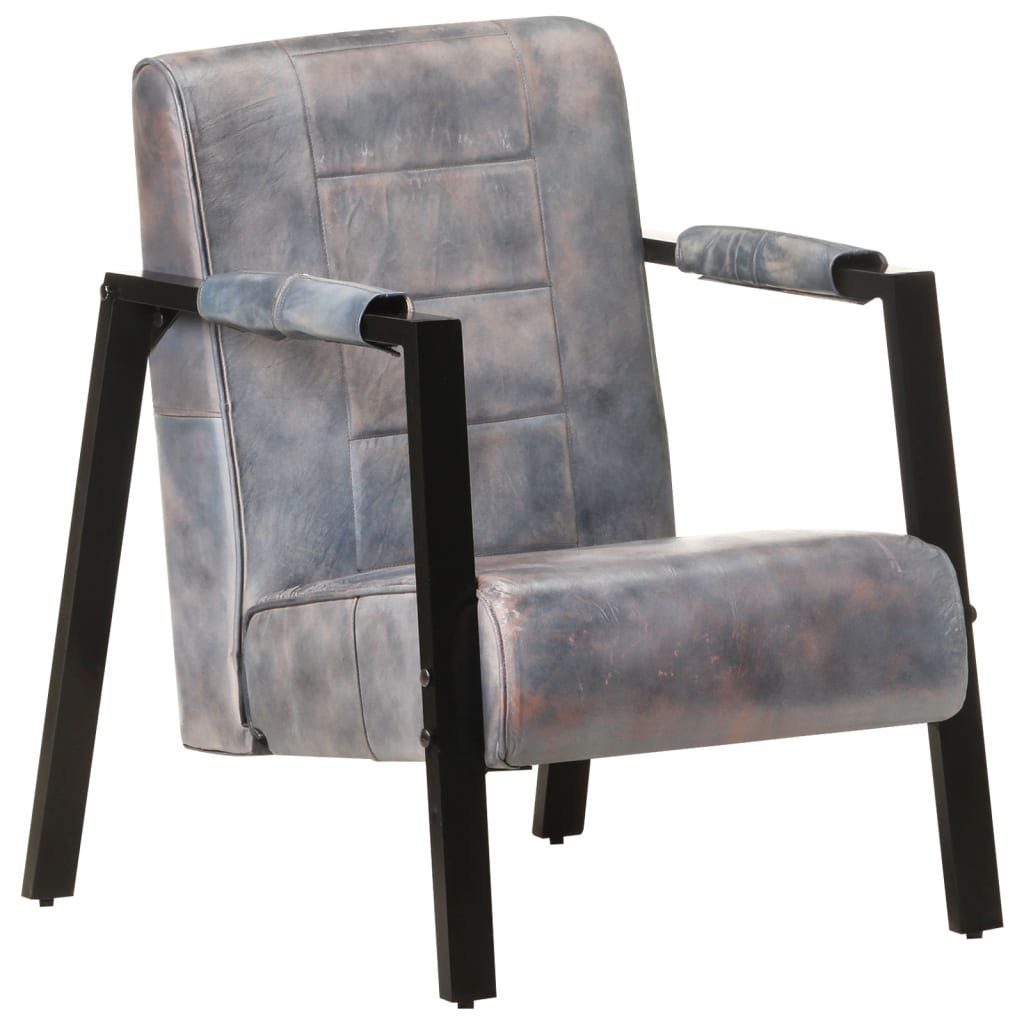 furnicato Sessel 60x80x87 cm Grau Echtes Ziegenleder