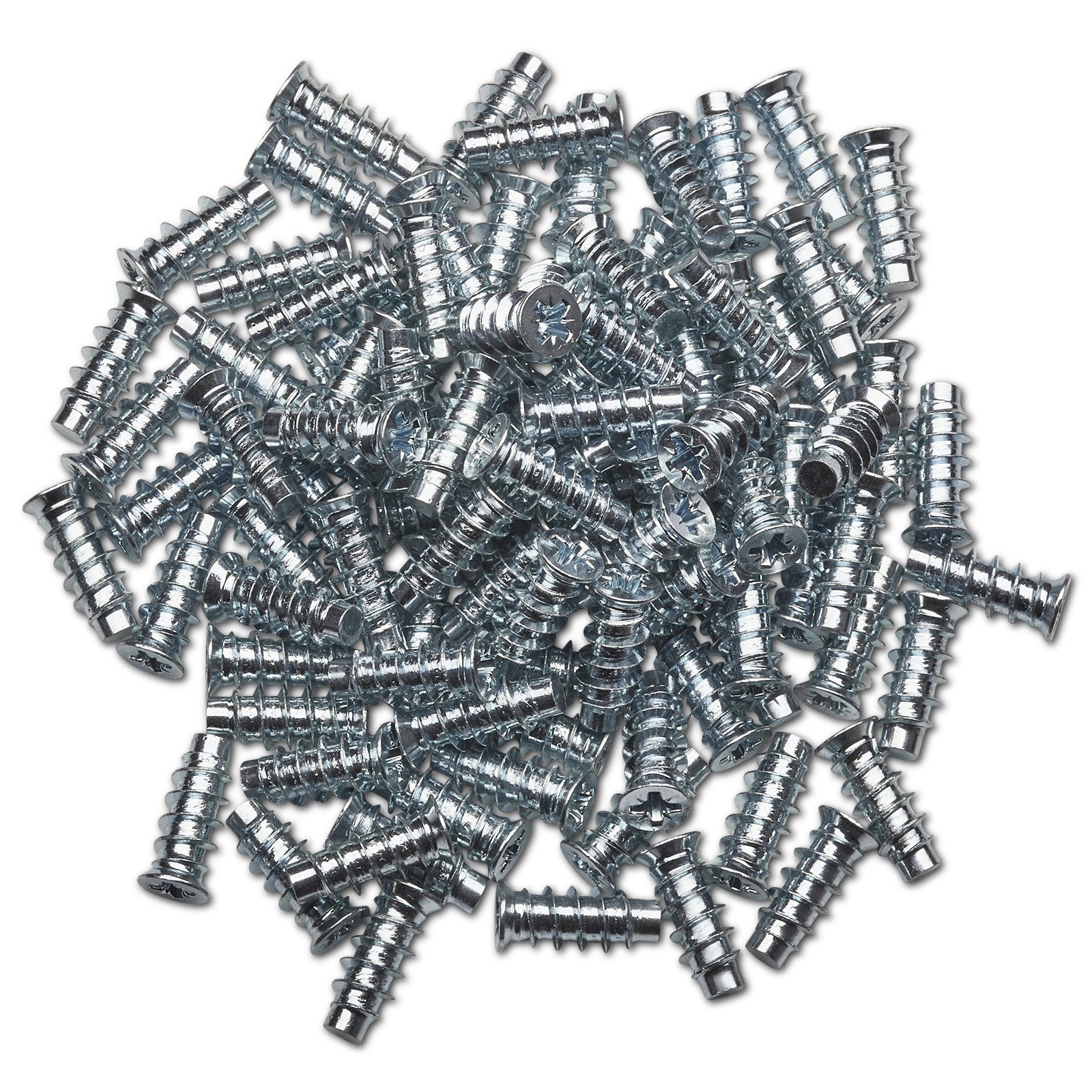 SO-TECH® Винты-Set Euroschrauben Vario Spezialschraube Vollgewinde Bohrung 5 mm, (100 St), 6,3 x 25 mm (Kopfdurchmesser: 7,7 mm), mit Senkkopf