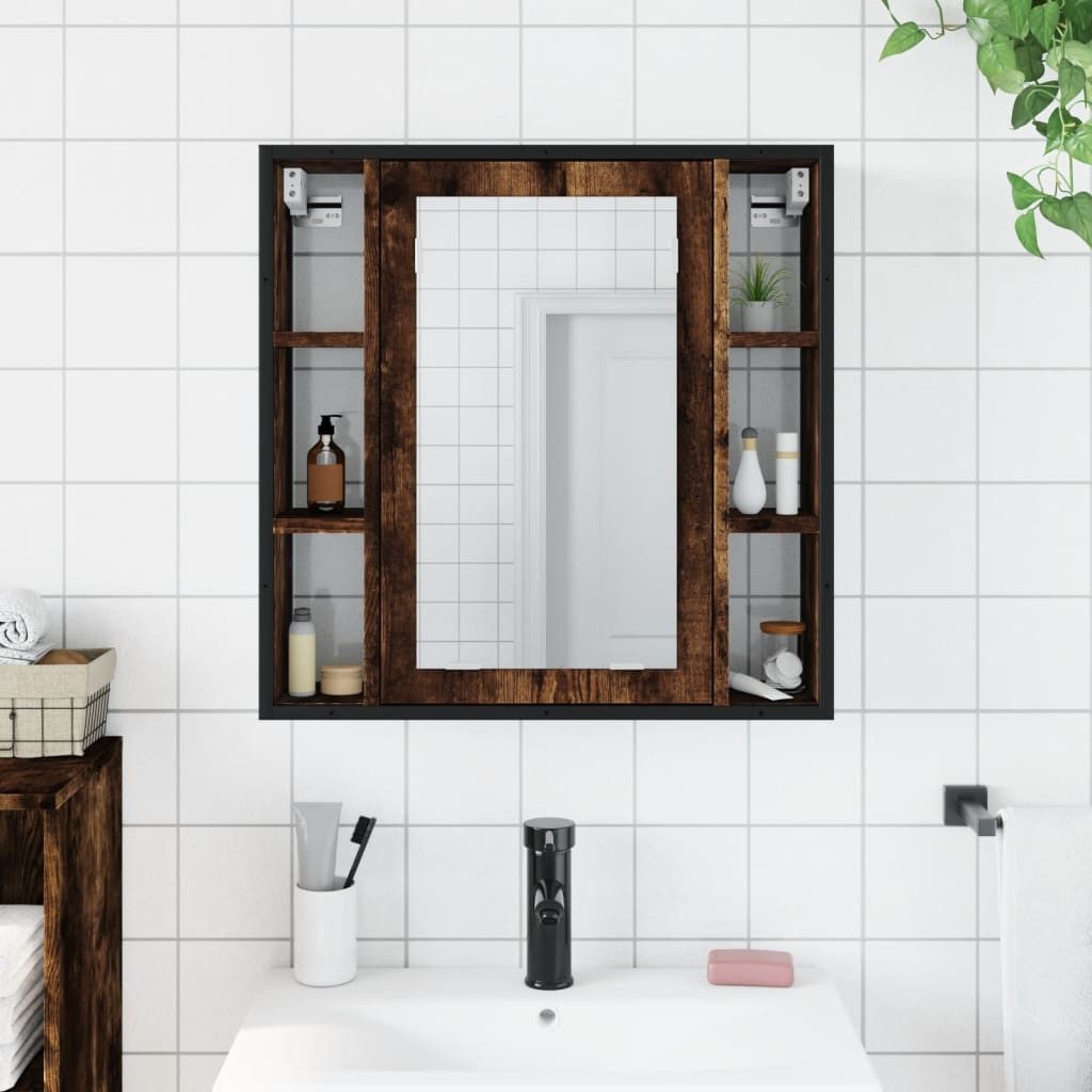 vidaXL Badezimmerspiegelschrank Bad-Spiegelschrank Räuchereiche 60x16x60 cm günstig online kaufen