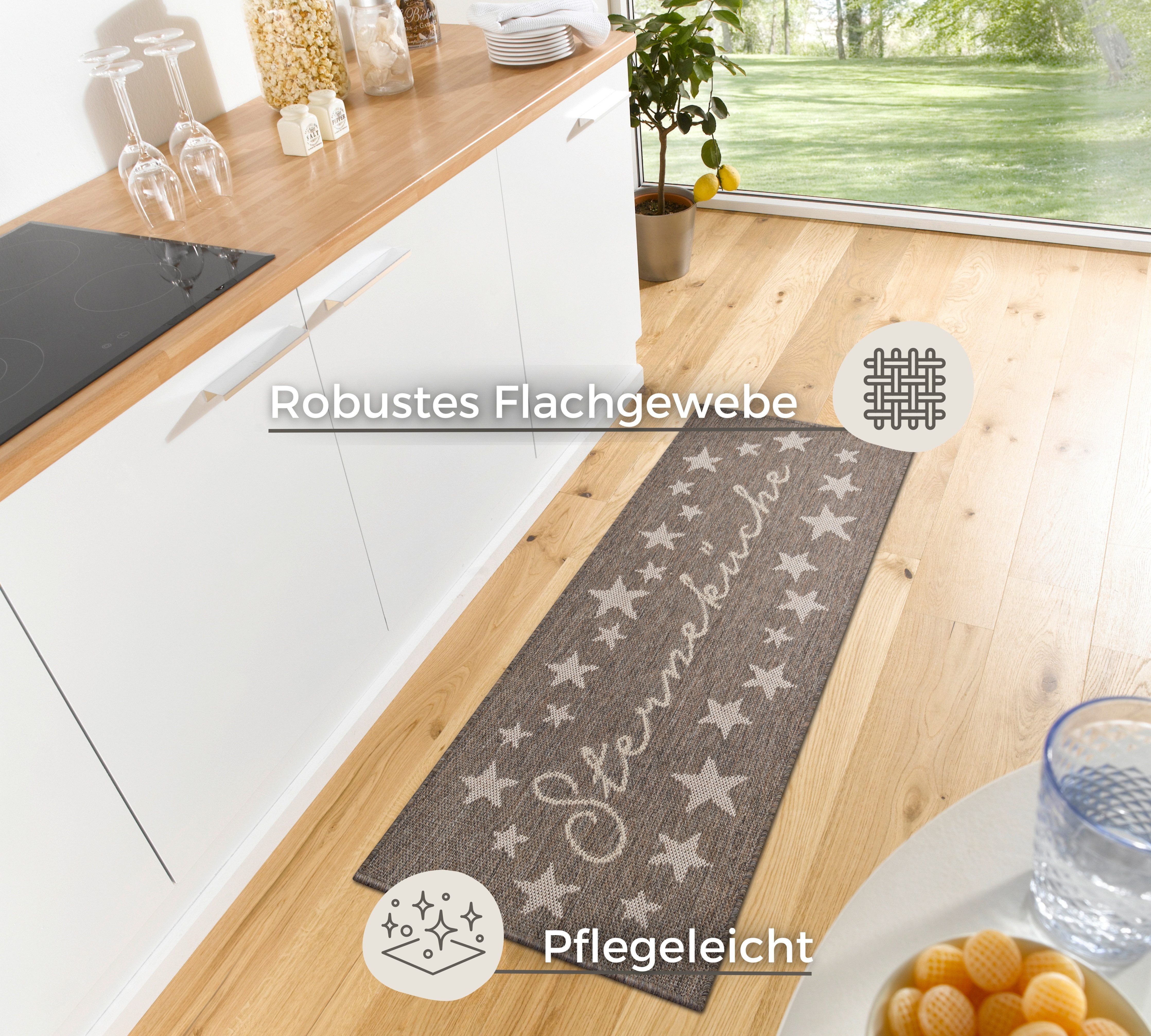 HANSE Home Küchenläufer Sterneküche, rechteckig, Höhe: 5 mm, Läufer, Rutschfest, Küchenteppich, Küche, Teppich, Pflegeleicht, Flur