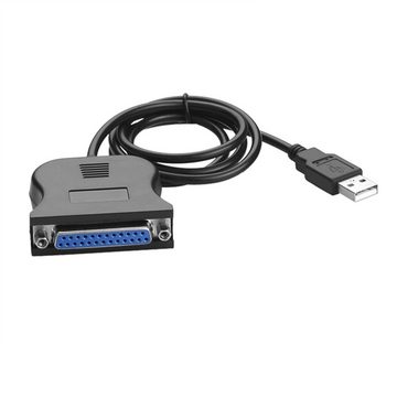 Bolwins C33 Drucker Kabel USB 2.0 Parallel Adapter LPT Weiblich 25 PIN SUB-D Computer-Kabel, (80 cm)