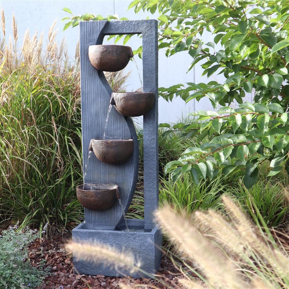 Wacredo Gartenbrunnen Premium Wasserspiel Komplettset Malaysia, Wasserbecken BxT: 41.5x27.5 cm, Gesamtmaße: 41,5 x 27,5 x 124,5cm (L x B x H) – Bild 2 von 5