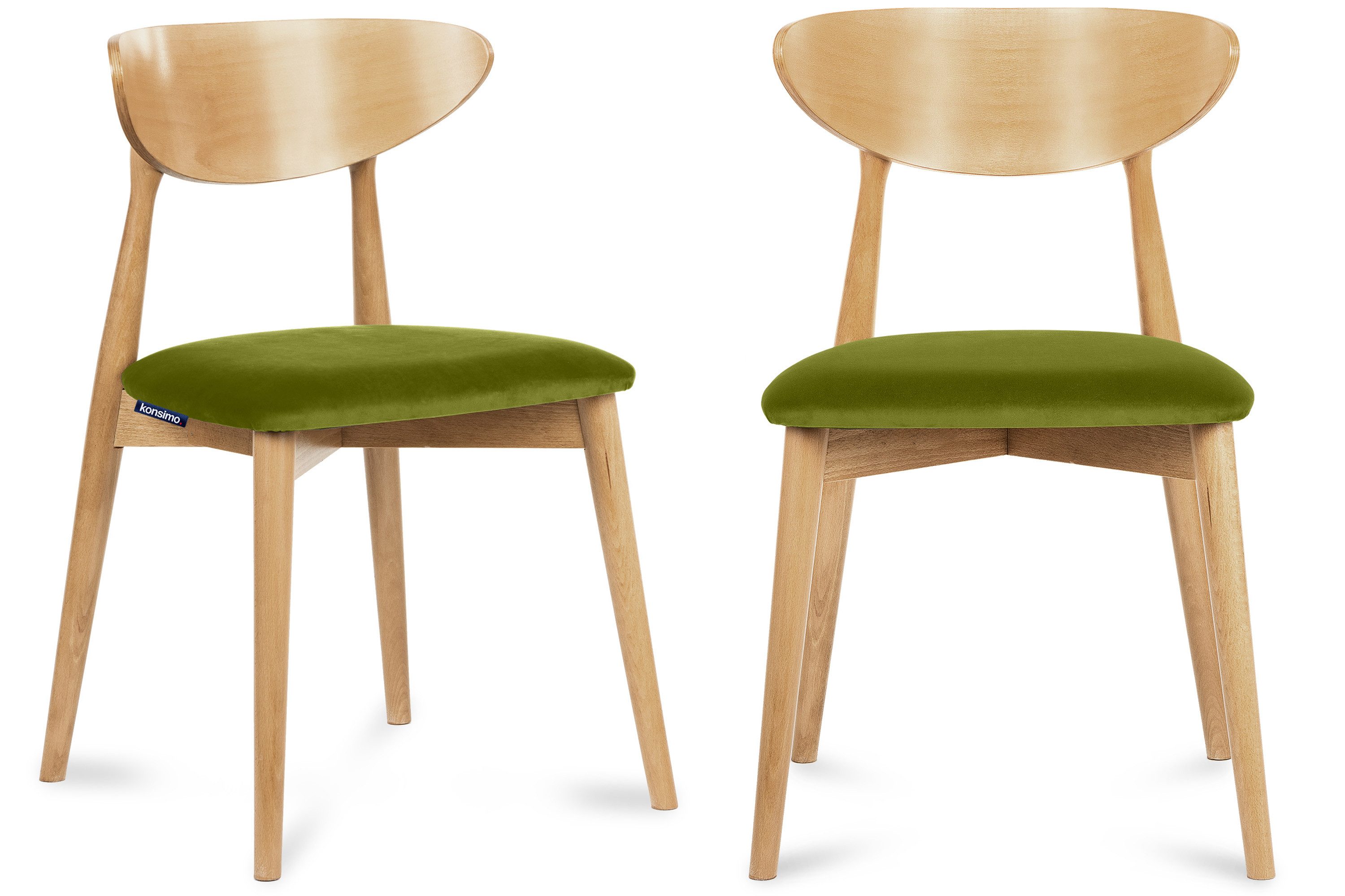 KONSIMO® Holzstuhl RABI Esszimmerstühle, hergestellt in der EU (Set, 2 St), Gestell aus Massivholz, fertigmontiert, Japandi