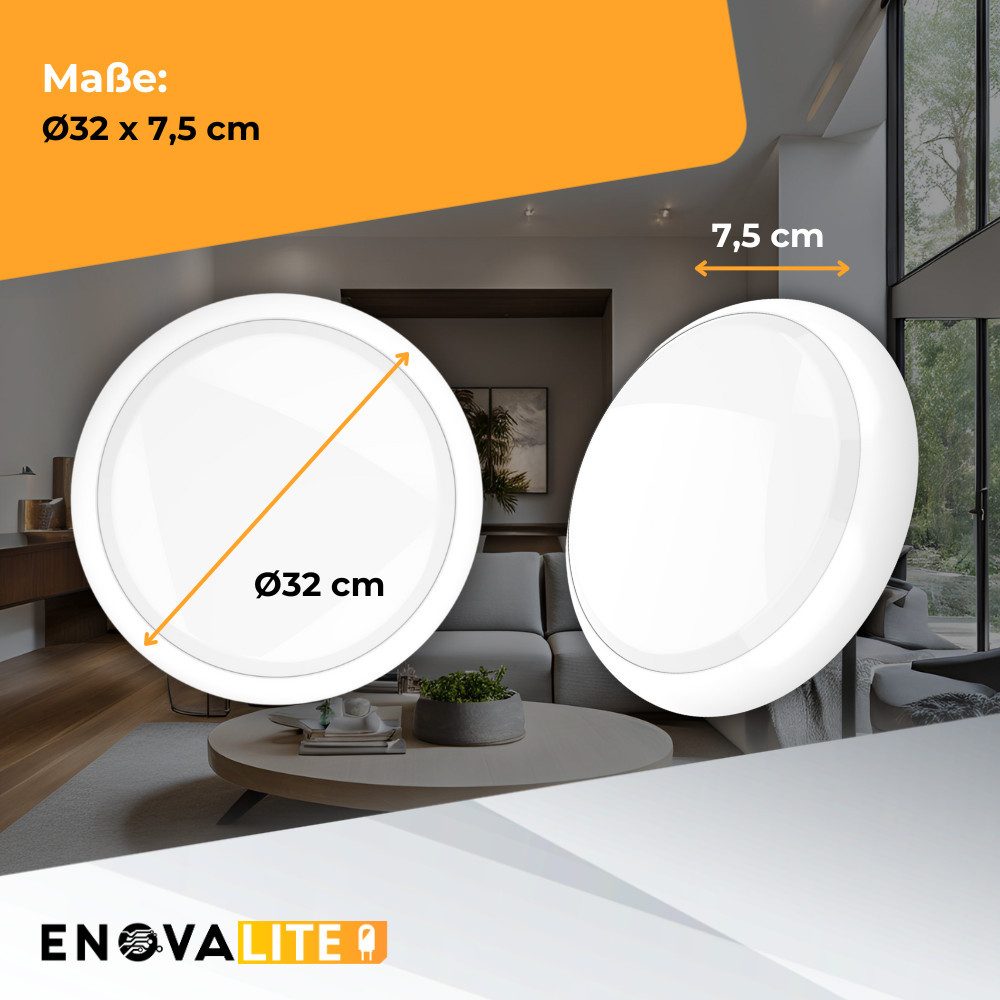 ENOVALITE Aufbauleuchte ENOVALITE LED Aufbauleuchte 18 W CCT einstellbar Weiß, LED fest integriert, Farbwechsler