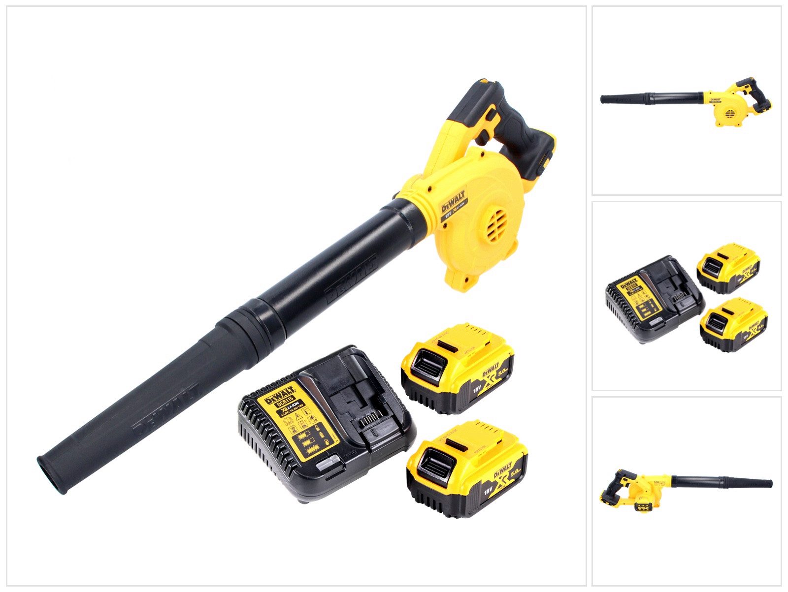 DeWalt Akku-Laubbläser DCV 100 P2 Akku Gebläse / Laubbläser 18 V + 2x Akku 5,0 Ah + Ladegerä