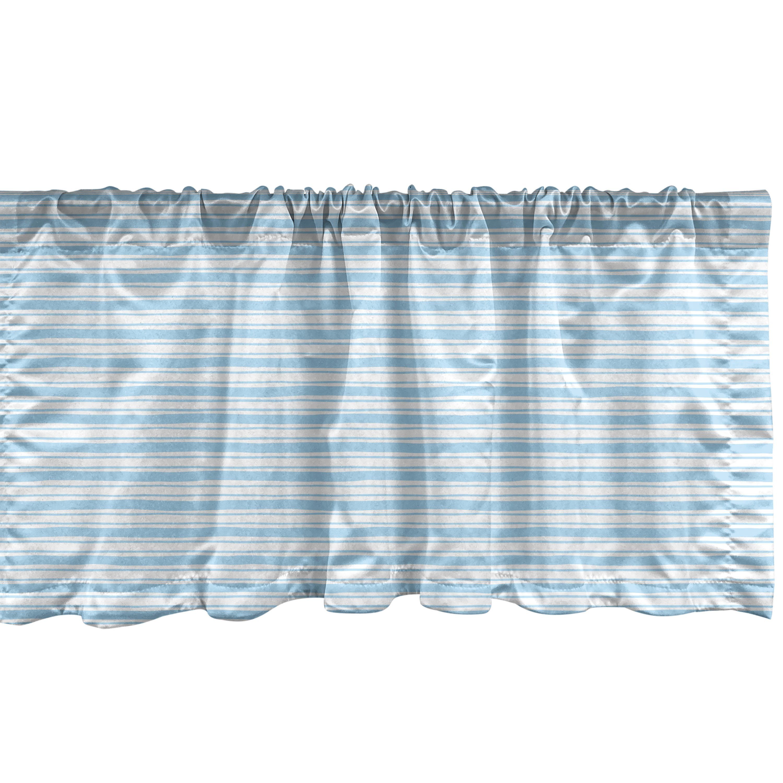 Scheibengardine Vorhang Volant für Küche Schlafzimmer Dekor mit Stangentasche, Abakuhaus, Microfaser, Harbor-Streifen Wellenförmige weichen Linien