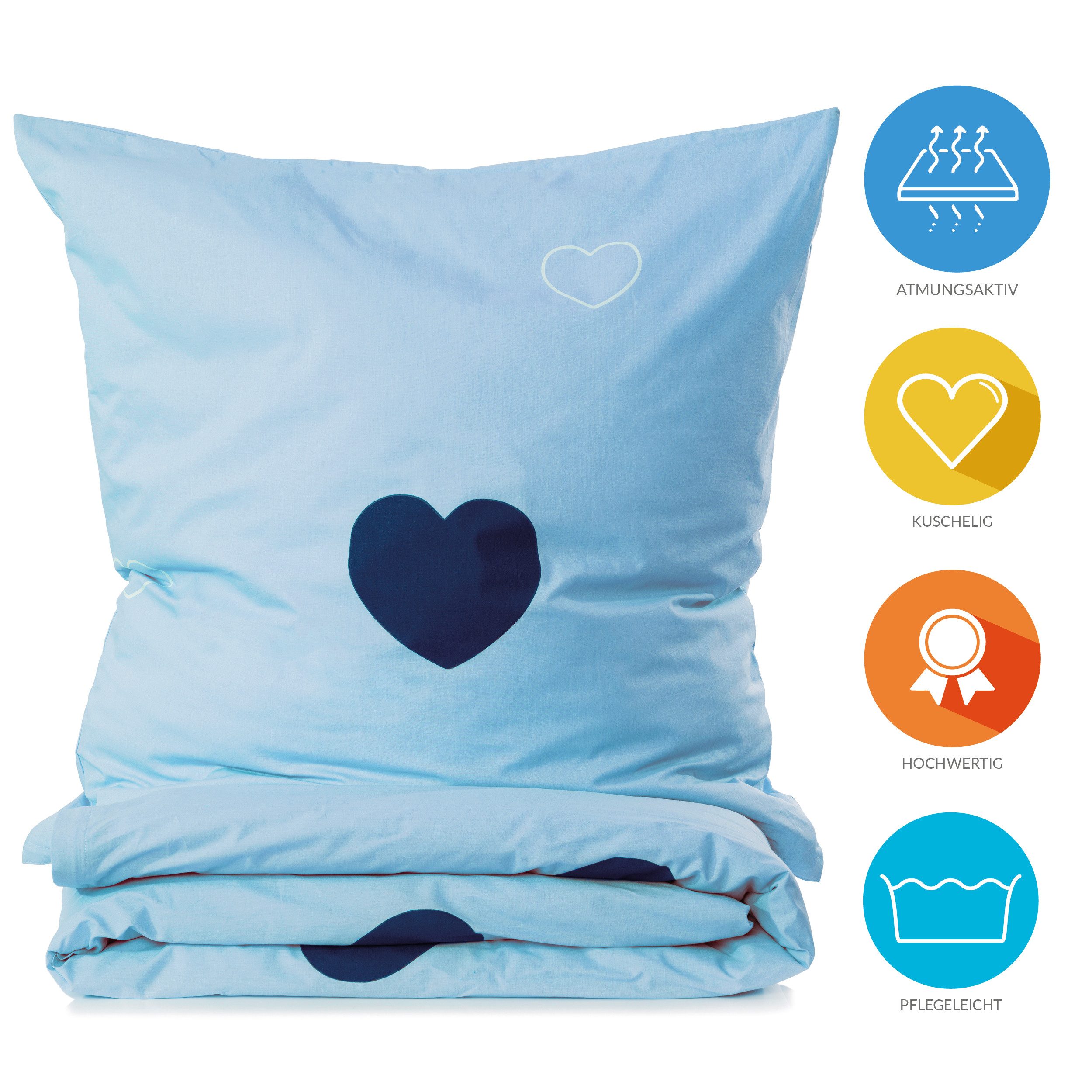 Lavea Kinderbettwäsche Bettwäsche Kinder Herzen Set, 100% Baumwolle, 2 teil günstig online kaufen