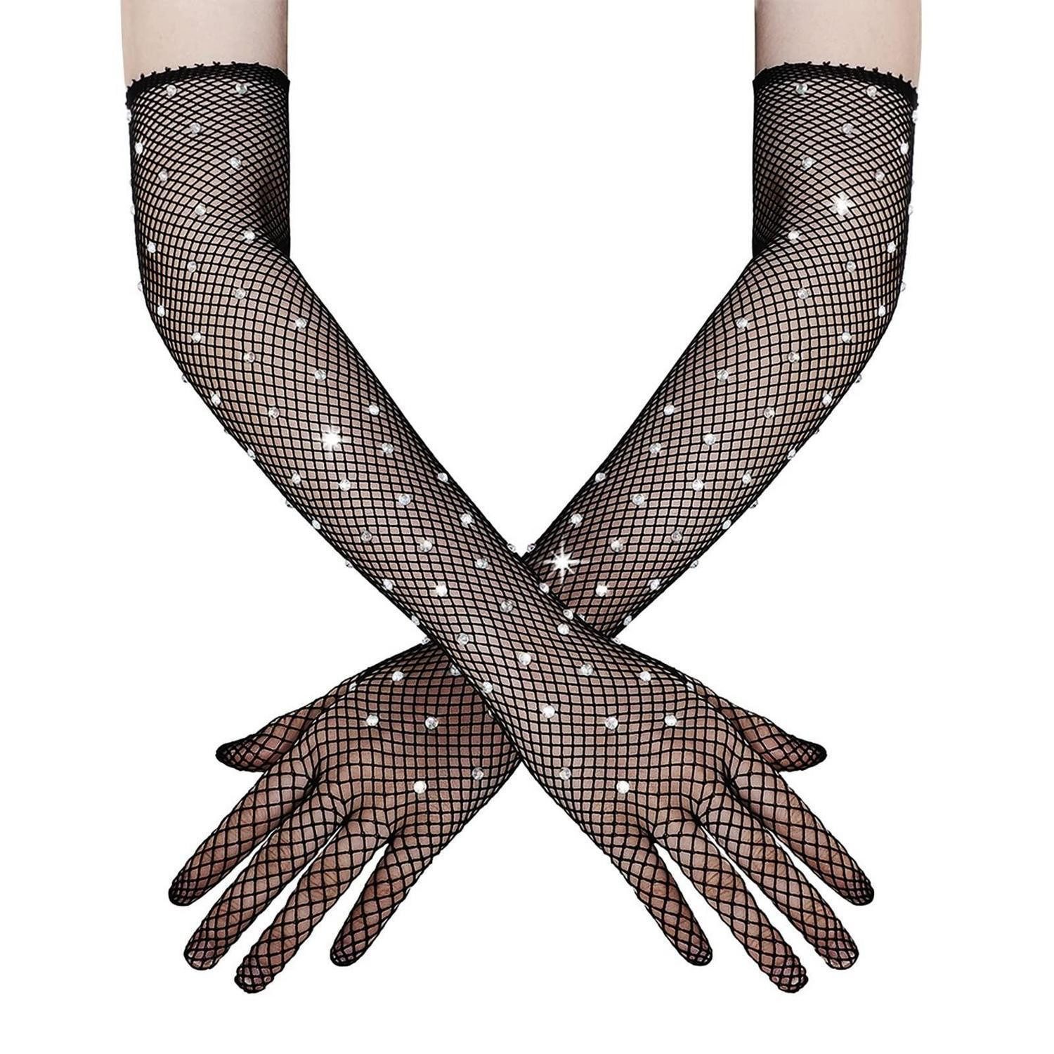 LuxusKollektion Abendhandschuhe Abendhandschuhe Damen Elegant Schwarz 55cm (1-St)