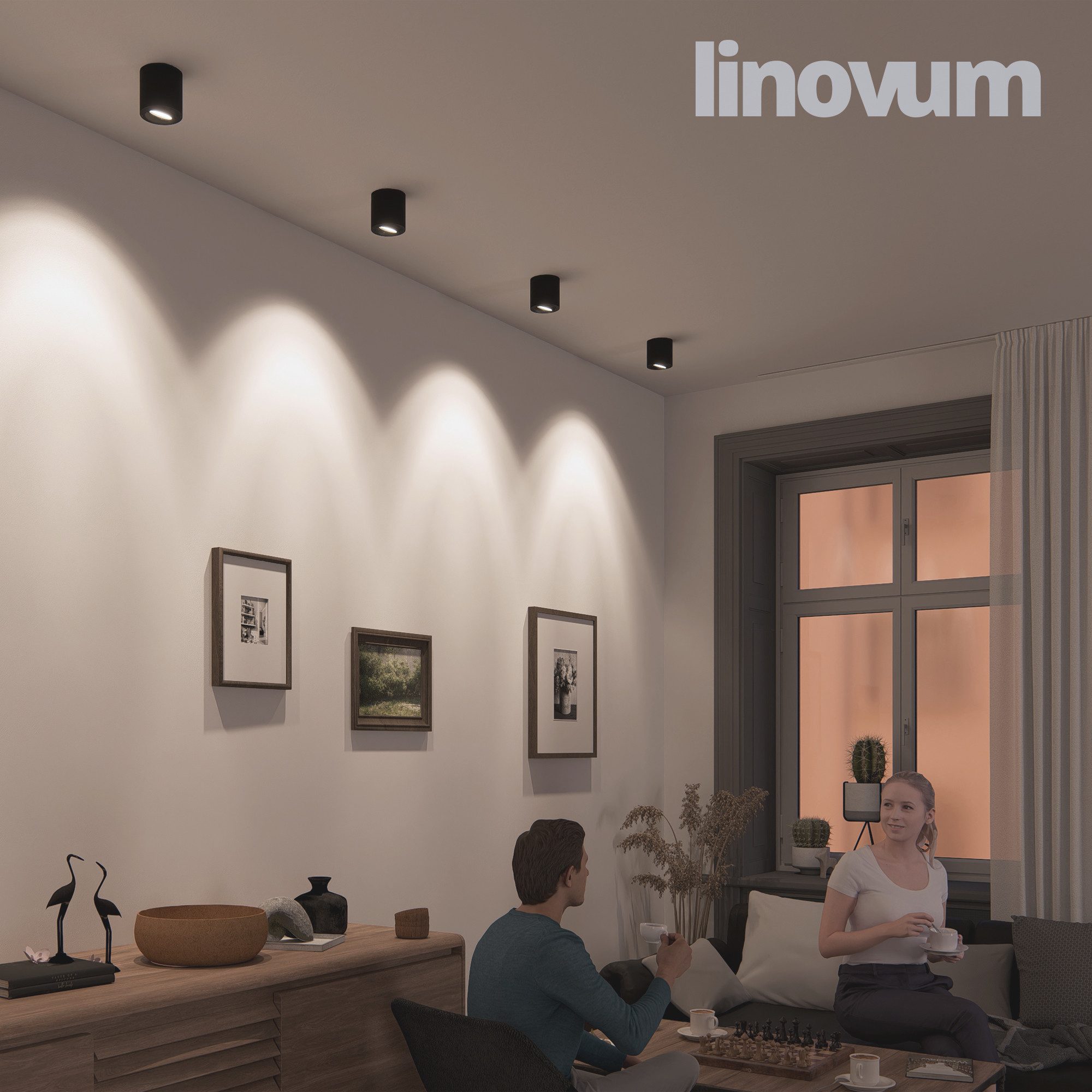linovum LED Aufbaustrahler CORI Aufbauspot mit LED GU10 6,5W dimmbar neutralweiß schwenkbar, Neutralweiß