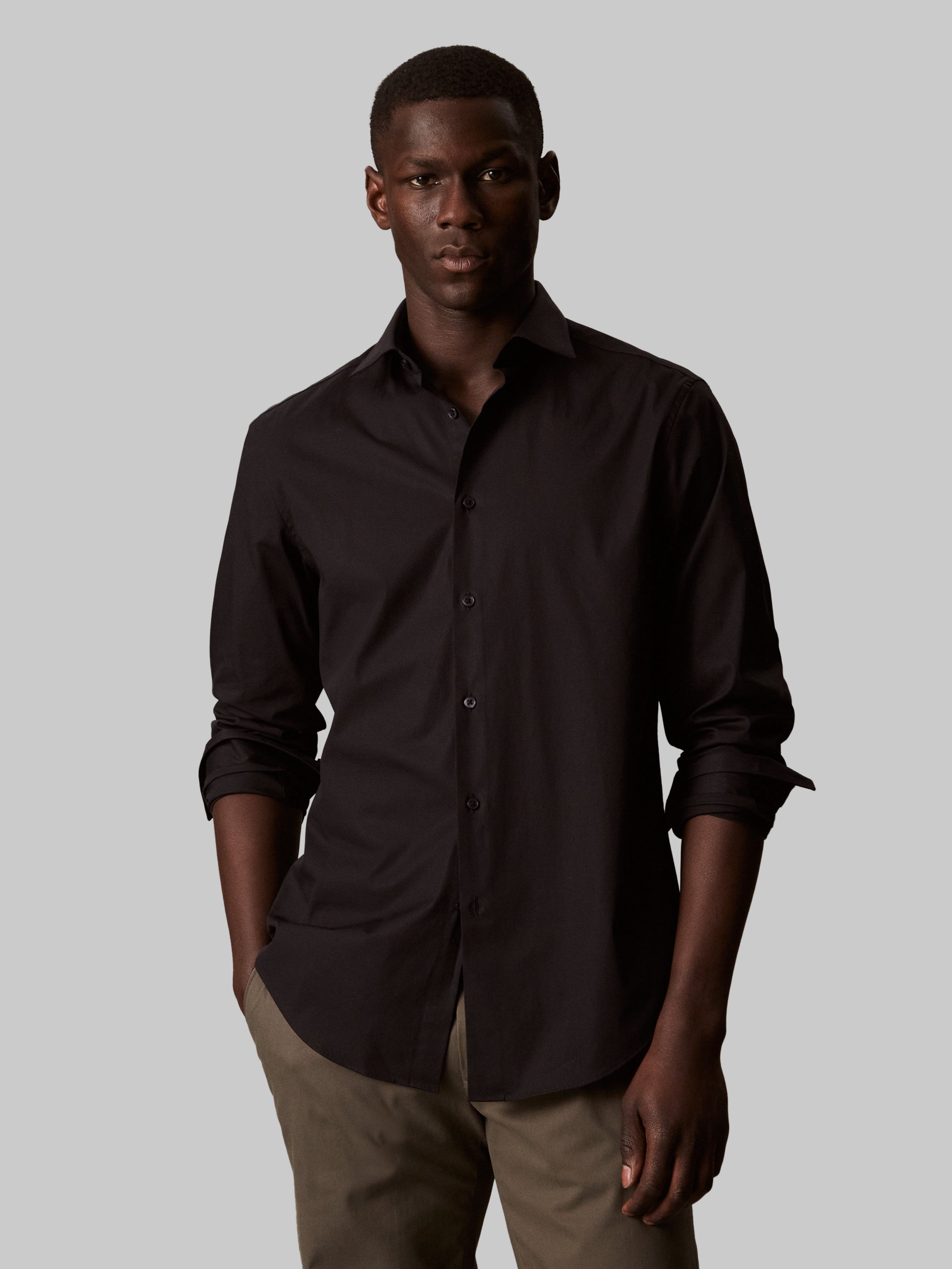Calvin Klein Businesshemd Regular fit, mit Rundhalsausschnitt