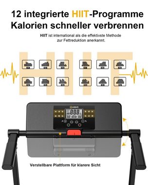 OKWISH Laufband Profi Elektrisches Laufband Fitness Treadmill Sports Zuhause 1-10 km/h (Trainingspfade klappbar und kompakt verstaubar, Halterung für Handy und Pad, mit 12 Programs, UREVO), Walking pad für Zu hause