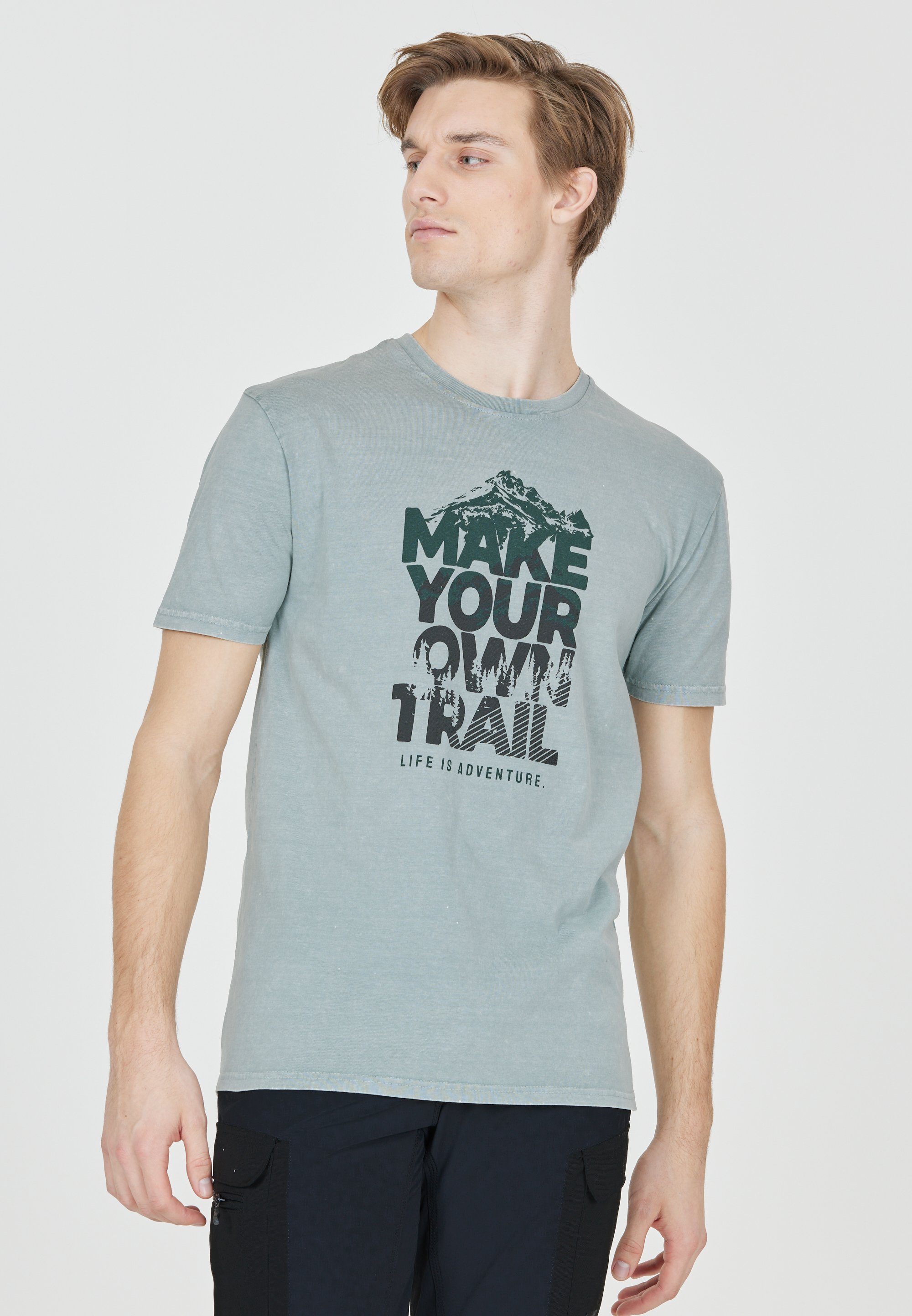 Aufdruck Hitch stylischem WHISTLER T-Shirt mit grün