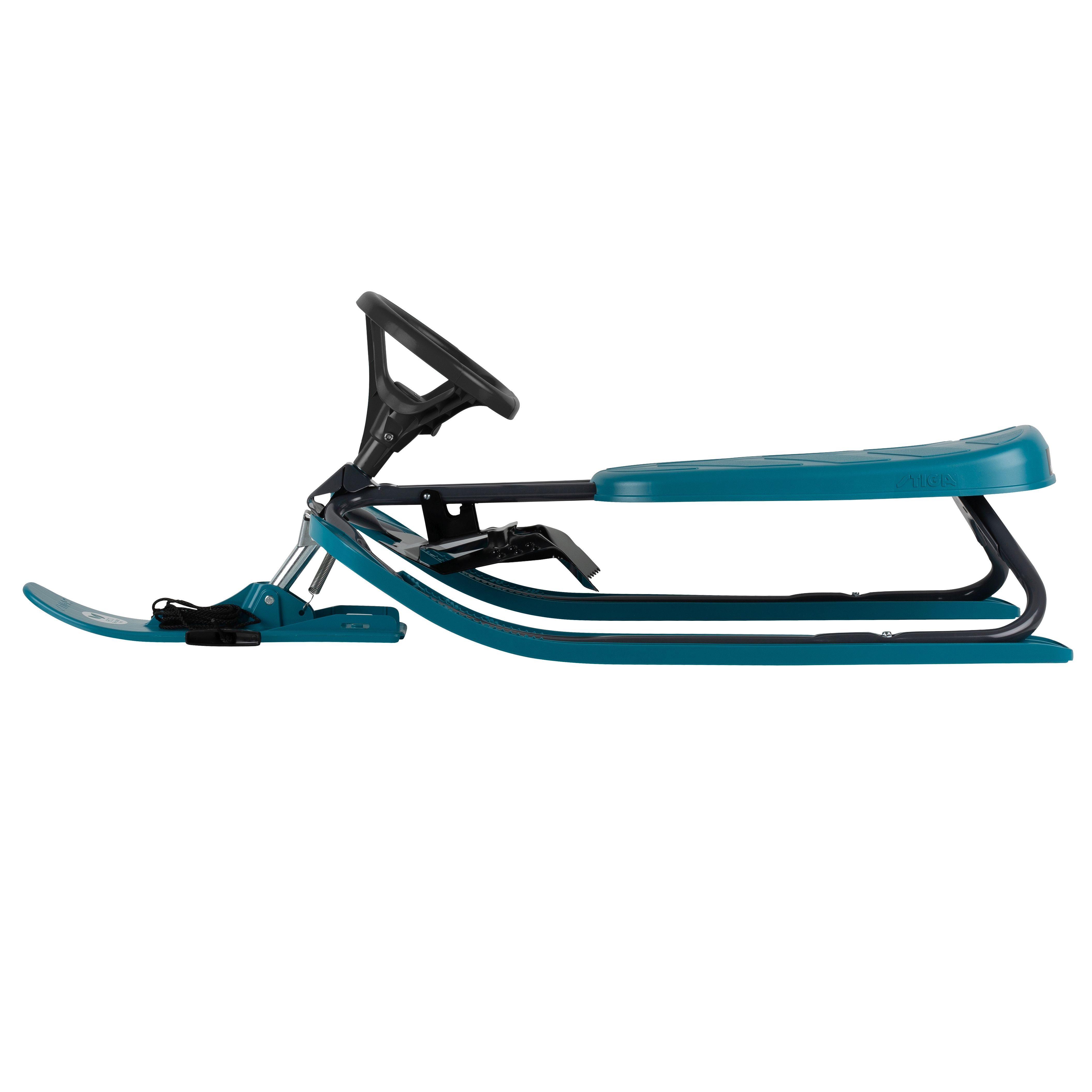 STIGA Sports Lenkschlitten Snow Racer Iconic BIO, Lenkschlitten mit Metallrahmen und Fußbremse