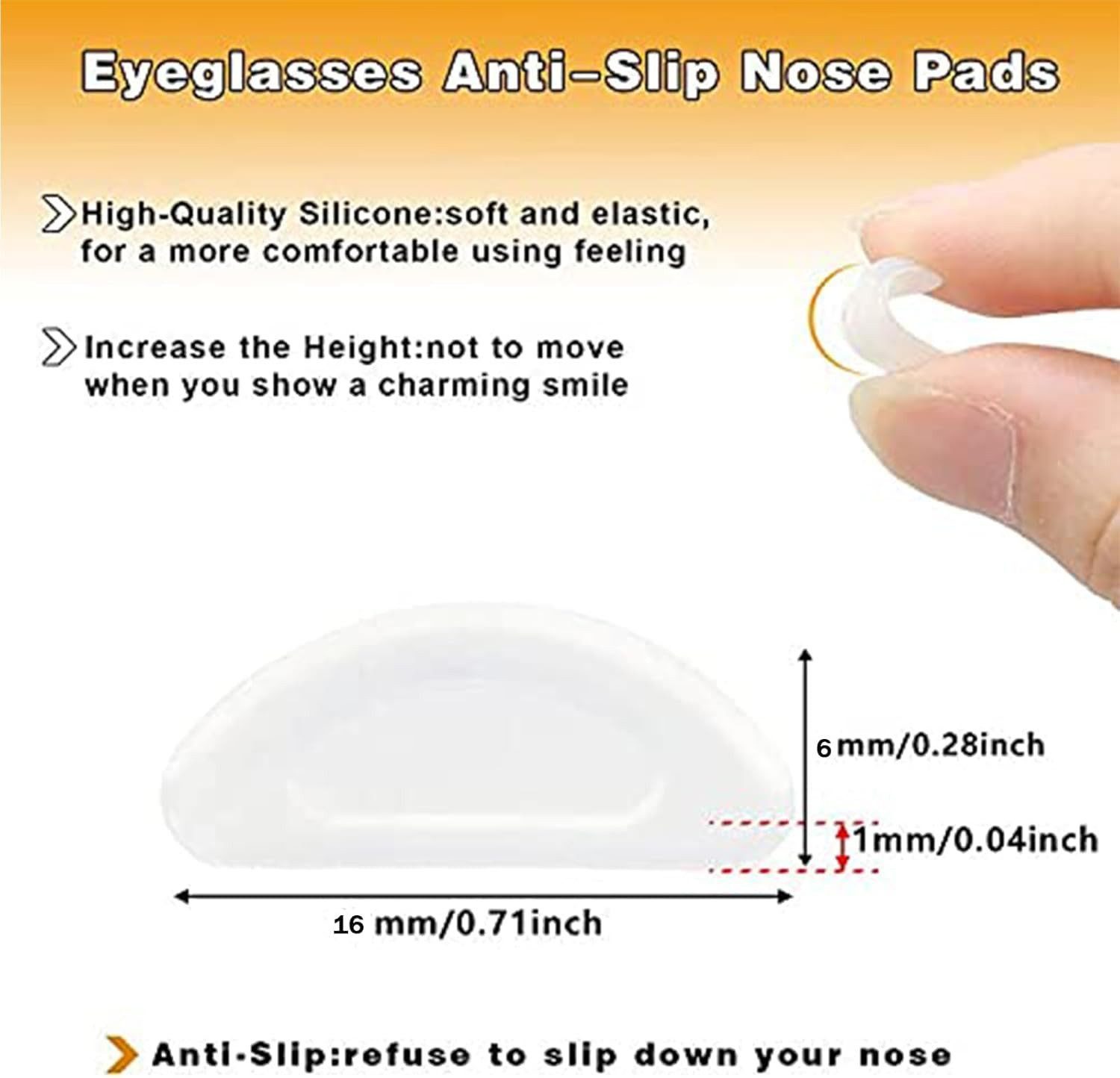 FELIXLEO Brillengestell Nasenpads zum Einstecken Anti-Rutsch Brillen Nasenpads Soft