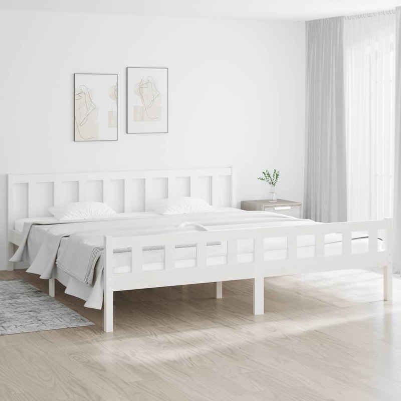 vidaXL Bett Massivholzbett Weiß 200x200 cm