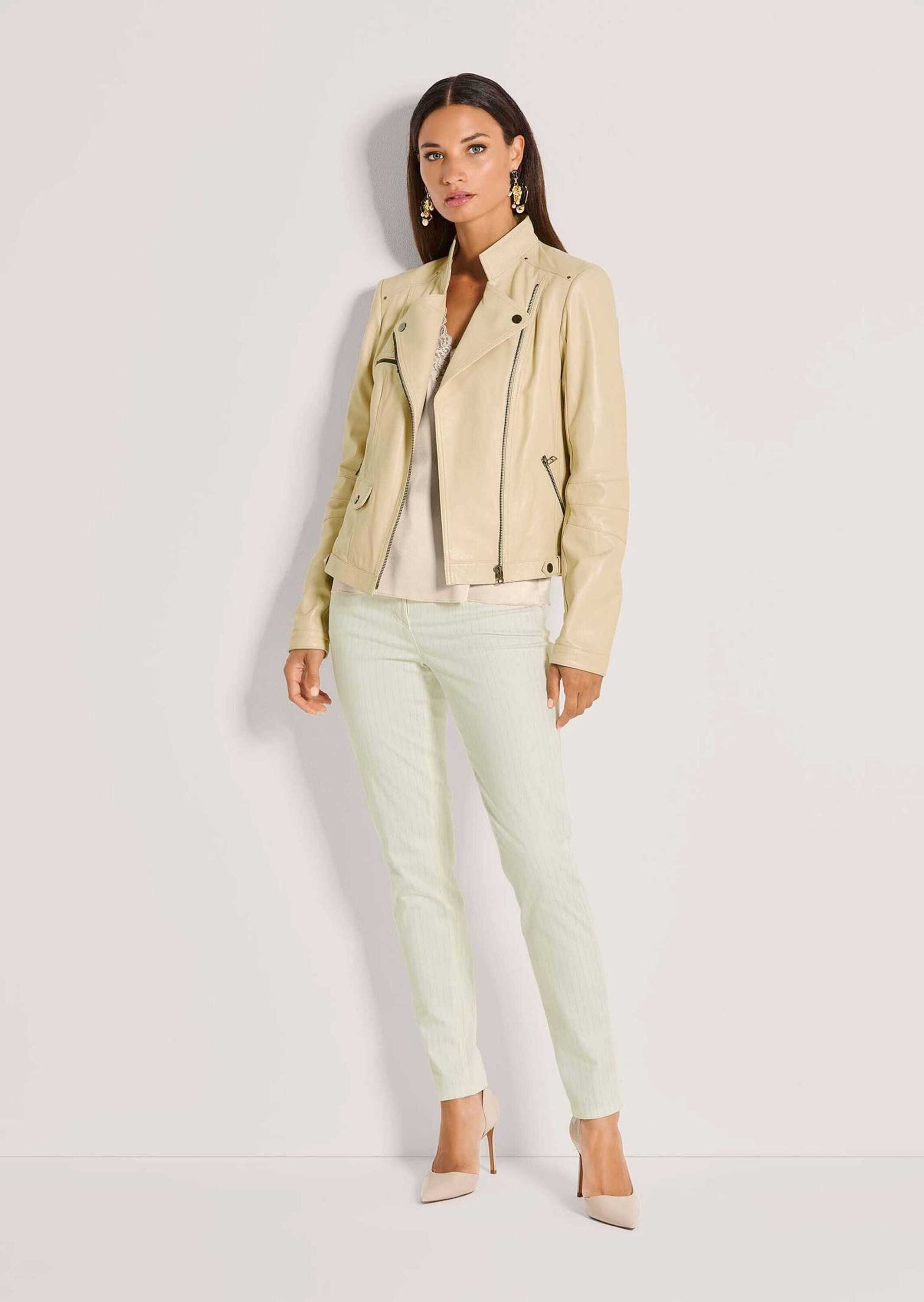 Lederjacke Kurzjacke mit glänzender Oberfläche