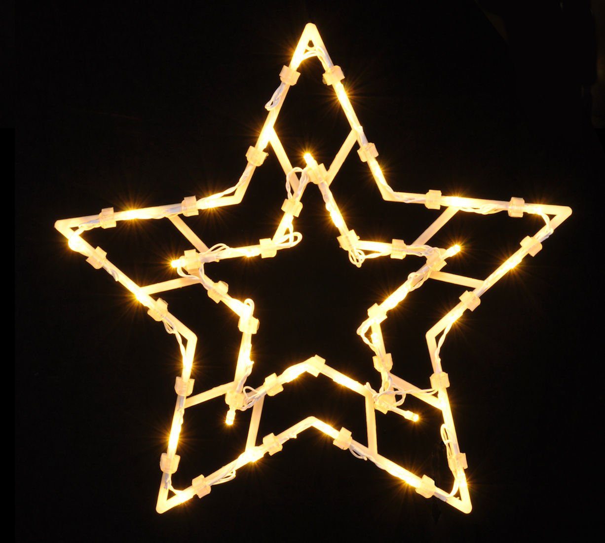 Spetebo LED Fensterbild LED Fenster Silhouette Stern mit Dual Timer, Dual-Timer, LED fest verbaut, warm weiß, Deko Weihnachts Beleuchtung Fensterbild Batterie betrieben
