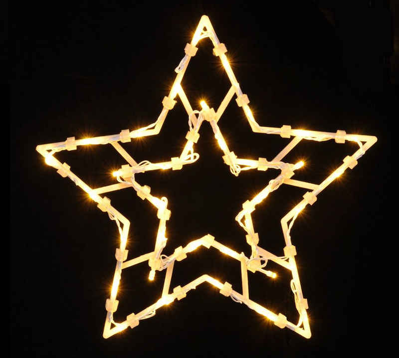 Spetebo LED Fensterbild »LED Fenster Silhouette Stern mit Timer«, Deko Weihnachts Beleuchtung Fensterbild Batterie betrieben